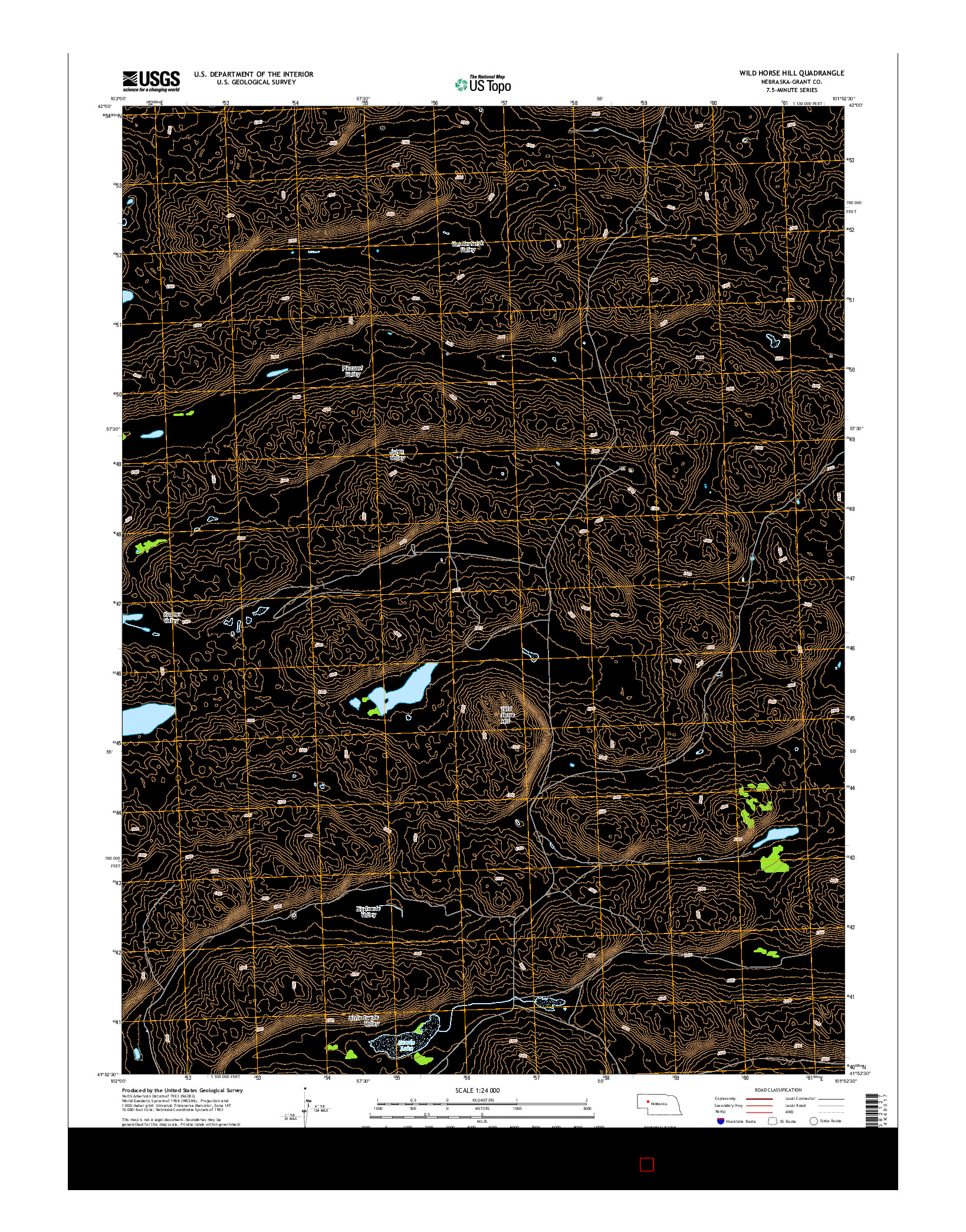 USGS US TOPO 7.5-MINUTE MAP FOR WILD HORSE HILL, NE 2014