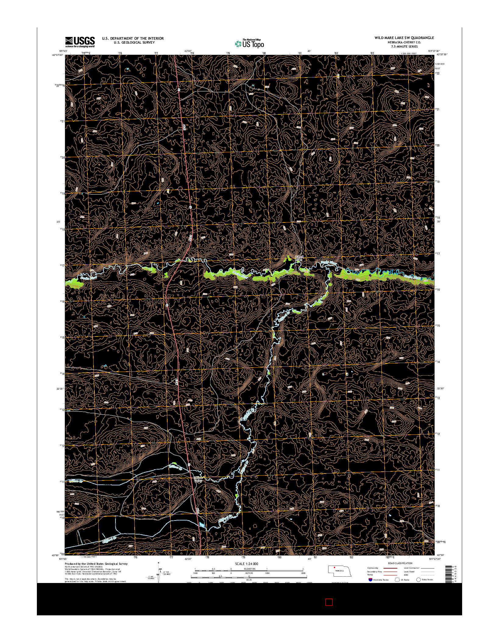 USGS US TOPO 7.5-MINUTE MAP FOR WILD MARE LAKE SW, NE 2014