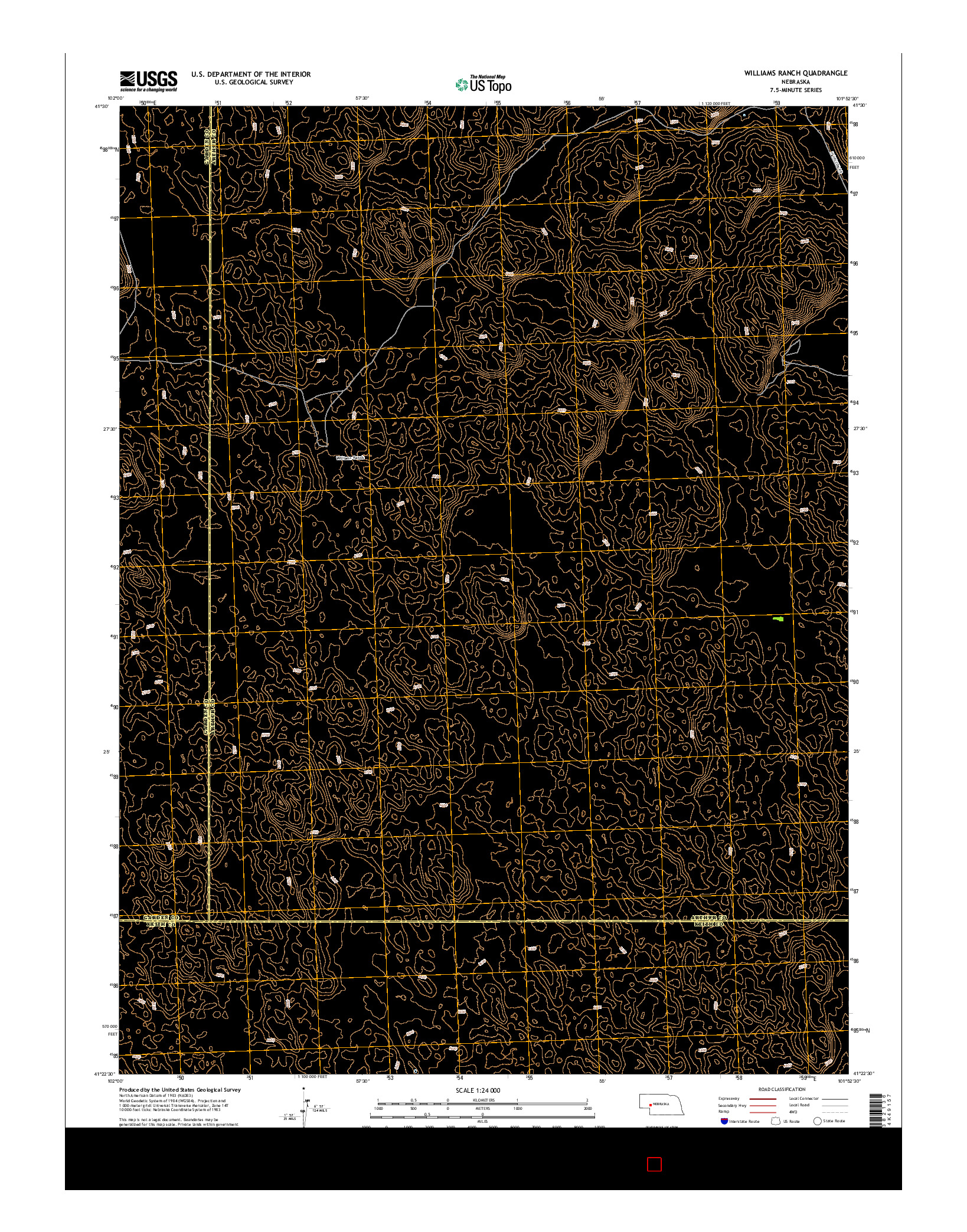 USGS US TOPO 7.5-MINUTE MAP FOR WILLIAMS RANCH, NE 2014