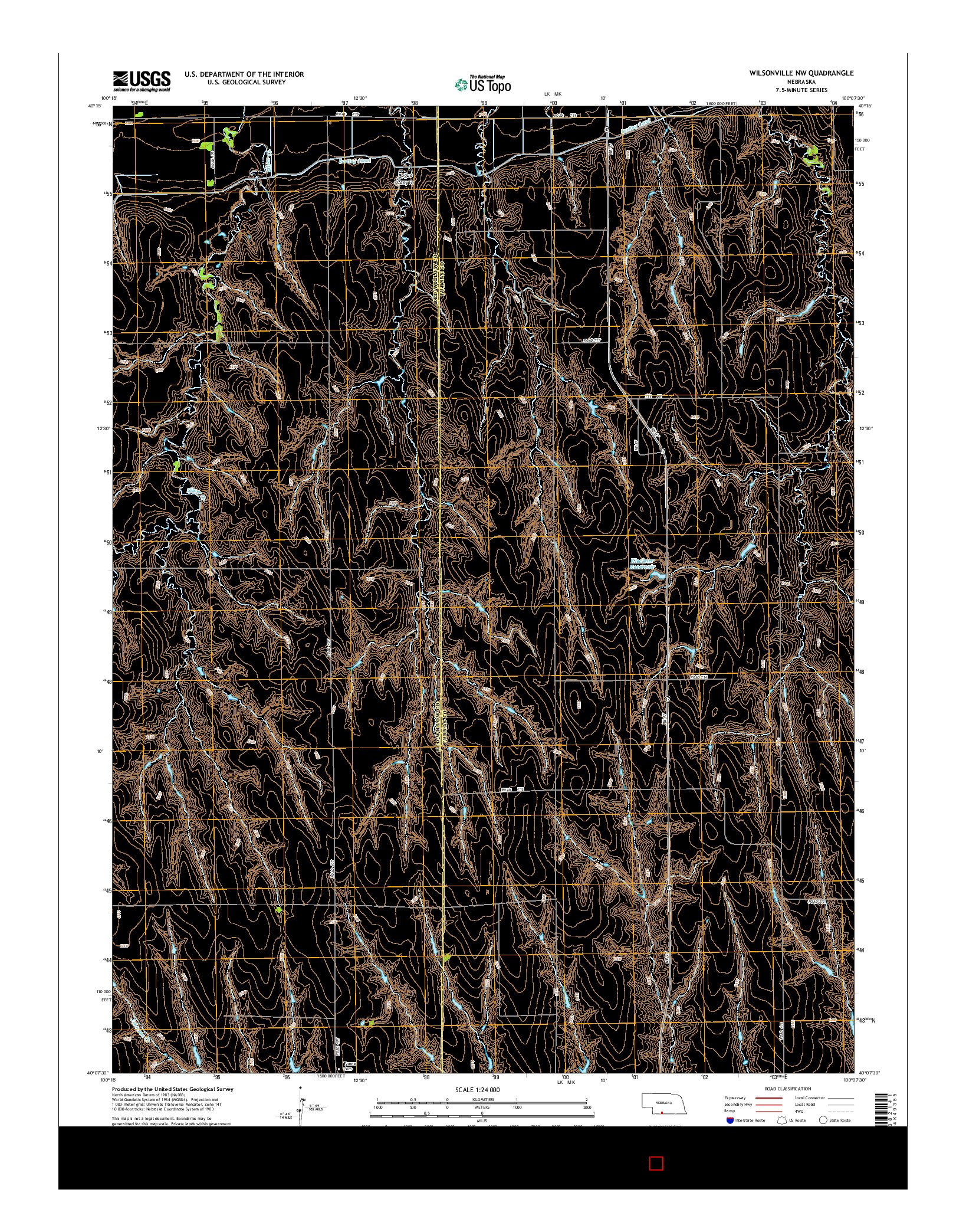 USGS US TOPO 7.5-MINUTE MAP FOR WILSONVILLE NW, NE 2014