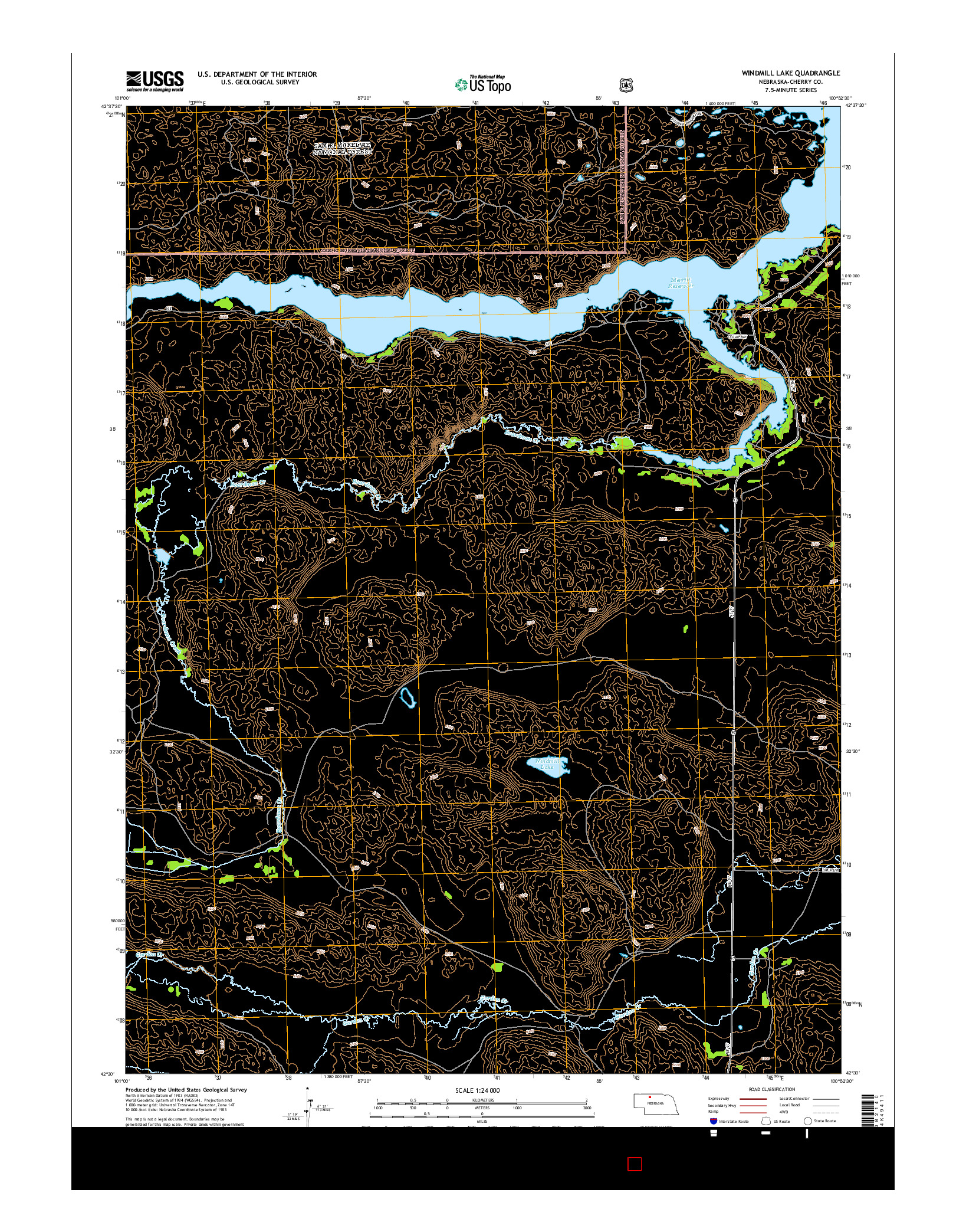 USGS US TOPO 7.5-MINUTE MAP FOR WINDMILL LAKE, NE 2014