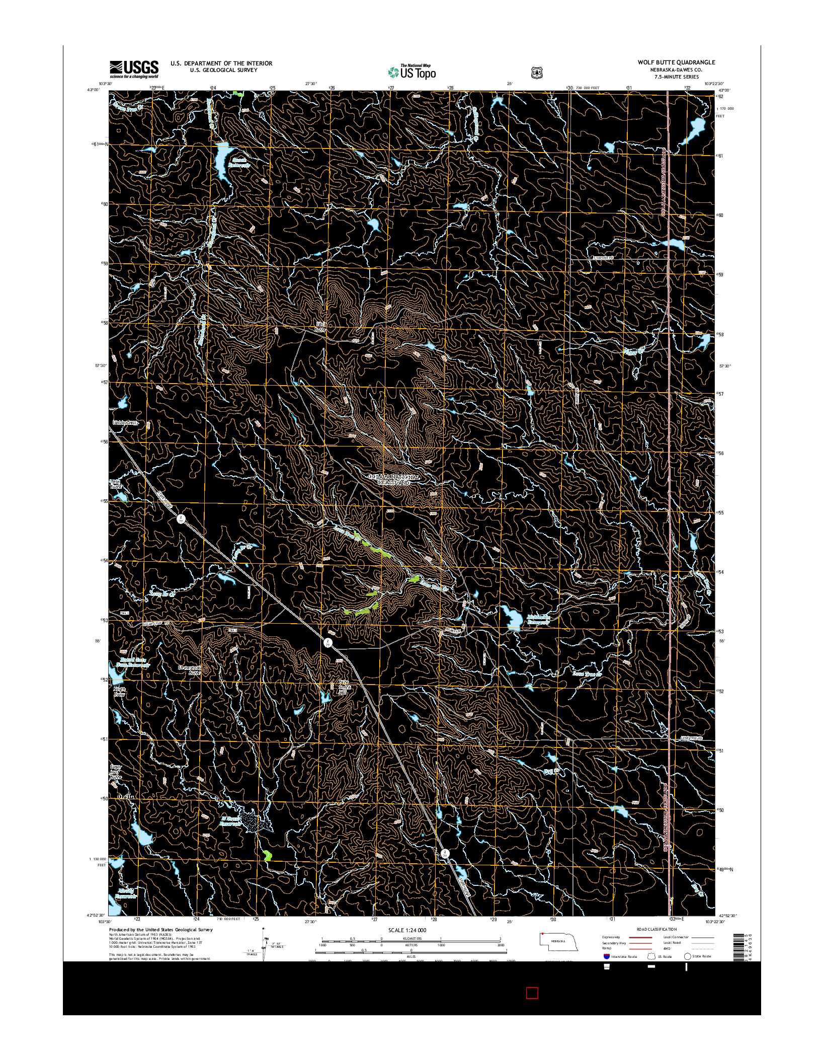 USGS US TOPO 7.5-MINUTE MAP FOR WOLF BUTTE, NE 2014