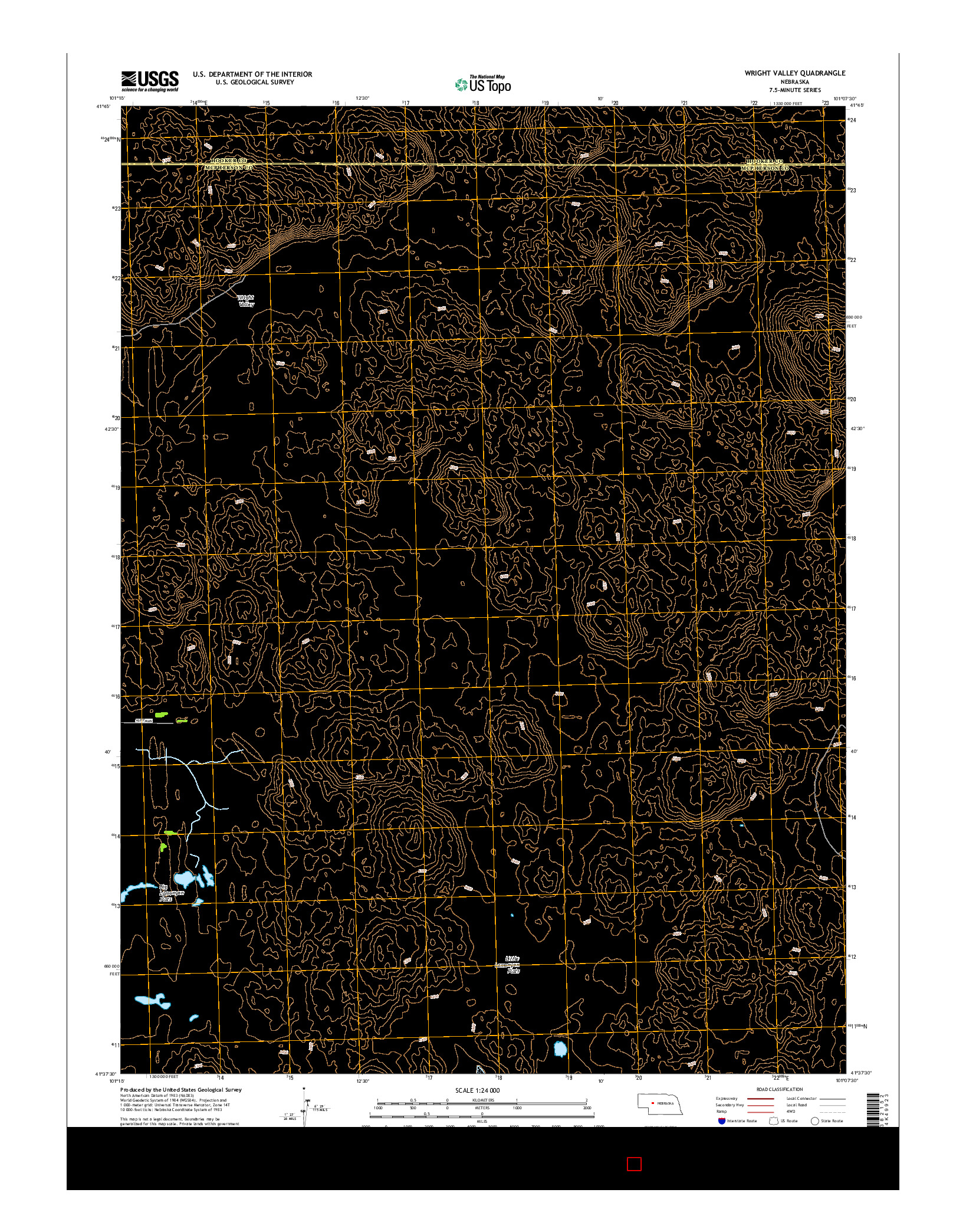 USGS US TOPO 7.5-MINUTE MAP FOR WRIGHT VALLEY, NE 2014