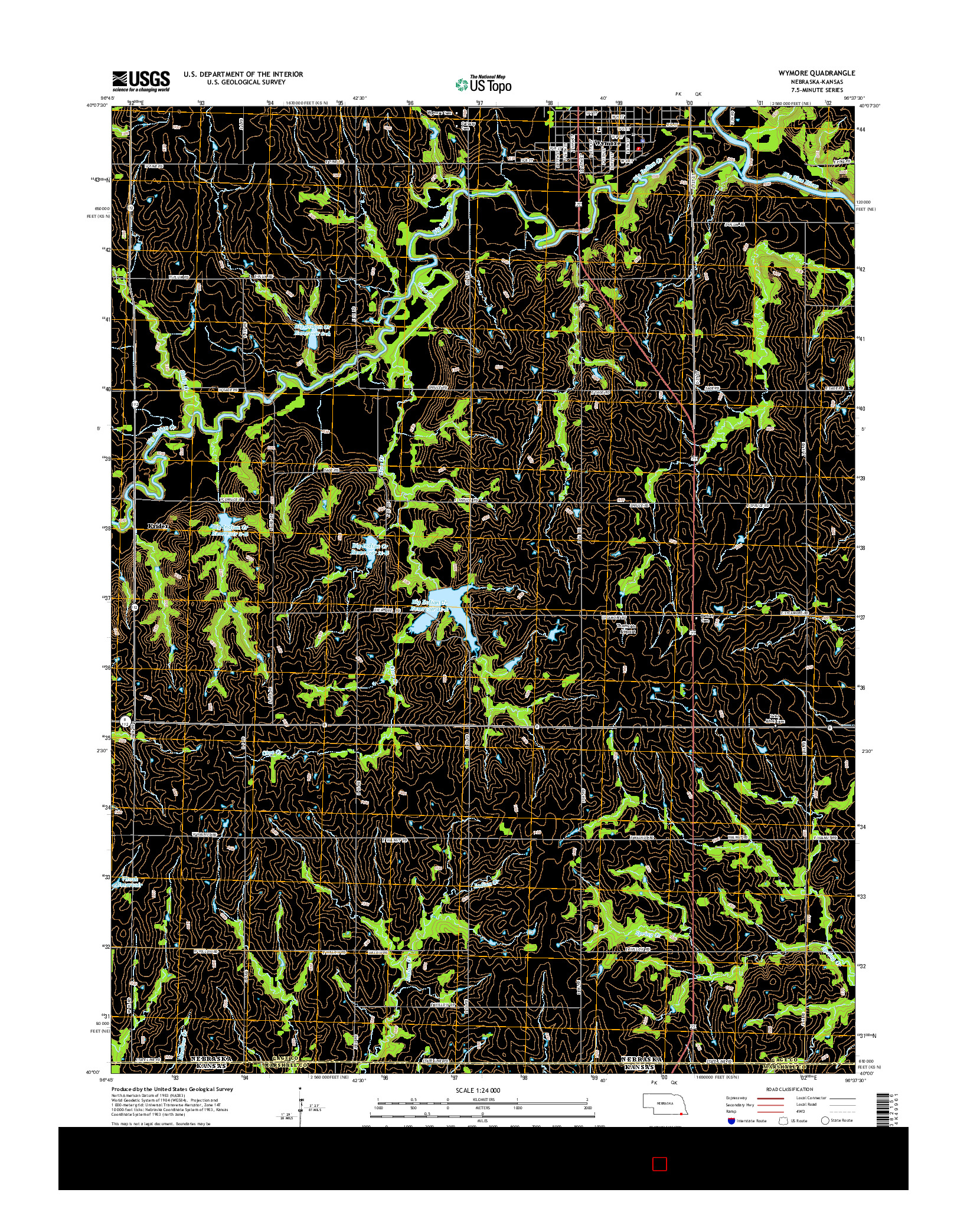 USGS US TOPO 7.5-MINUTE MAP FOR WYMORE, NE-KS 2014