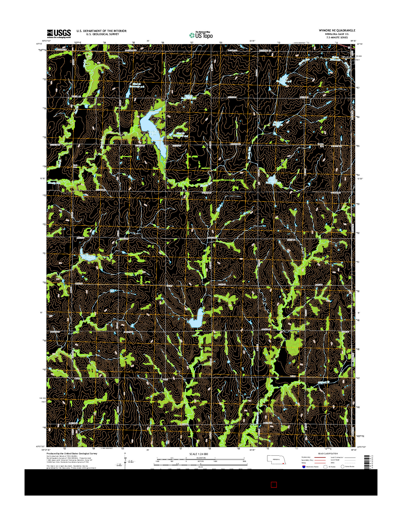 USGS US TOPO 7.5-MINUTE MAP FOR WYMORE NE, NE 2014