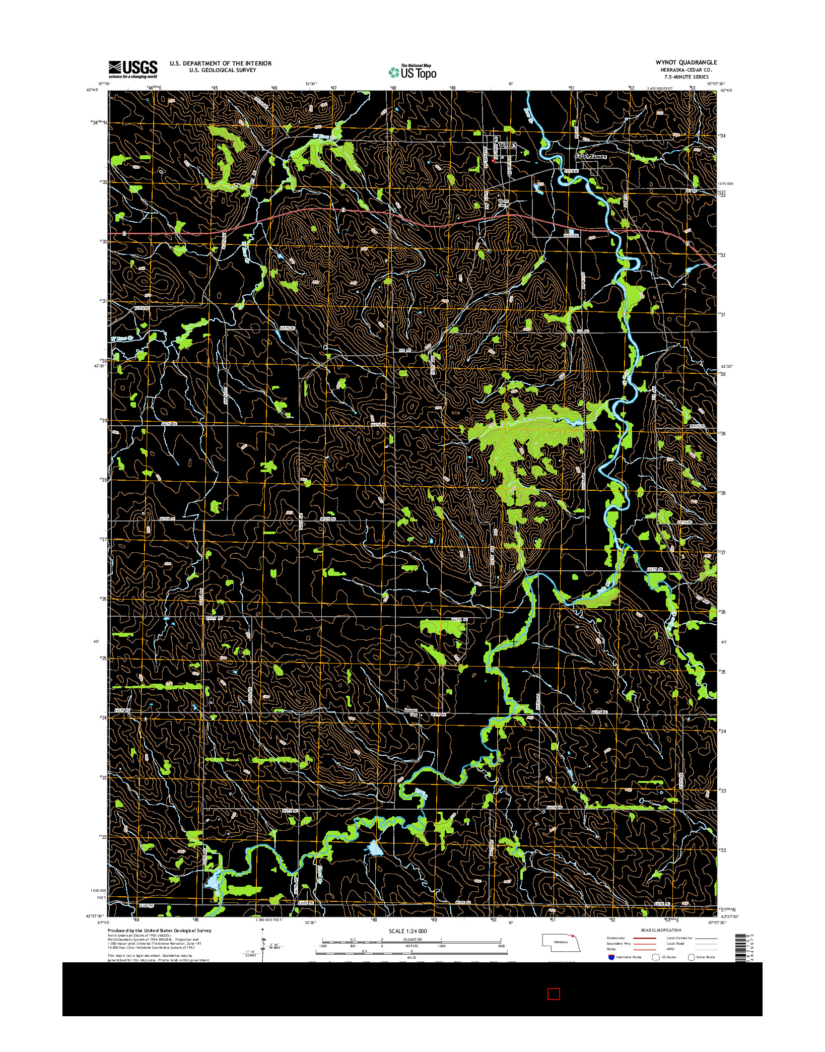 USGS US TOPO 7.5-MINUTE MAP FOR WYNOT, NE 2014