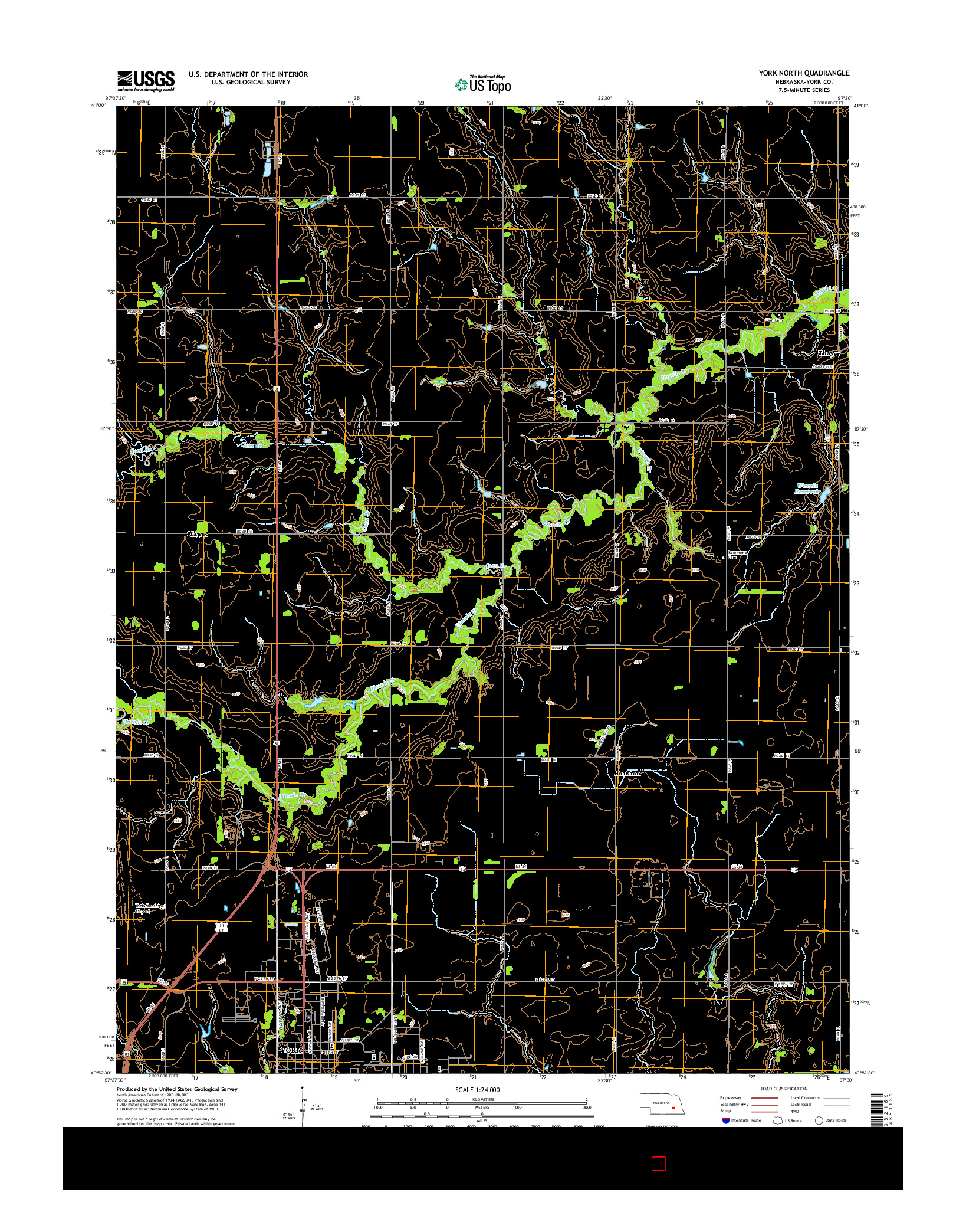USGS US TOPO 7.5-MINUTE MAP FOR YORK NORTH, NE 2014