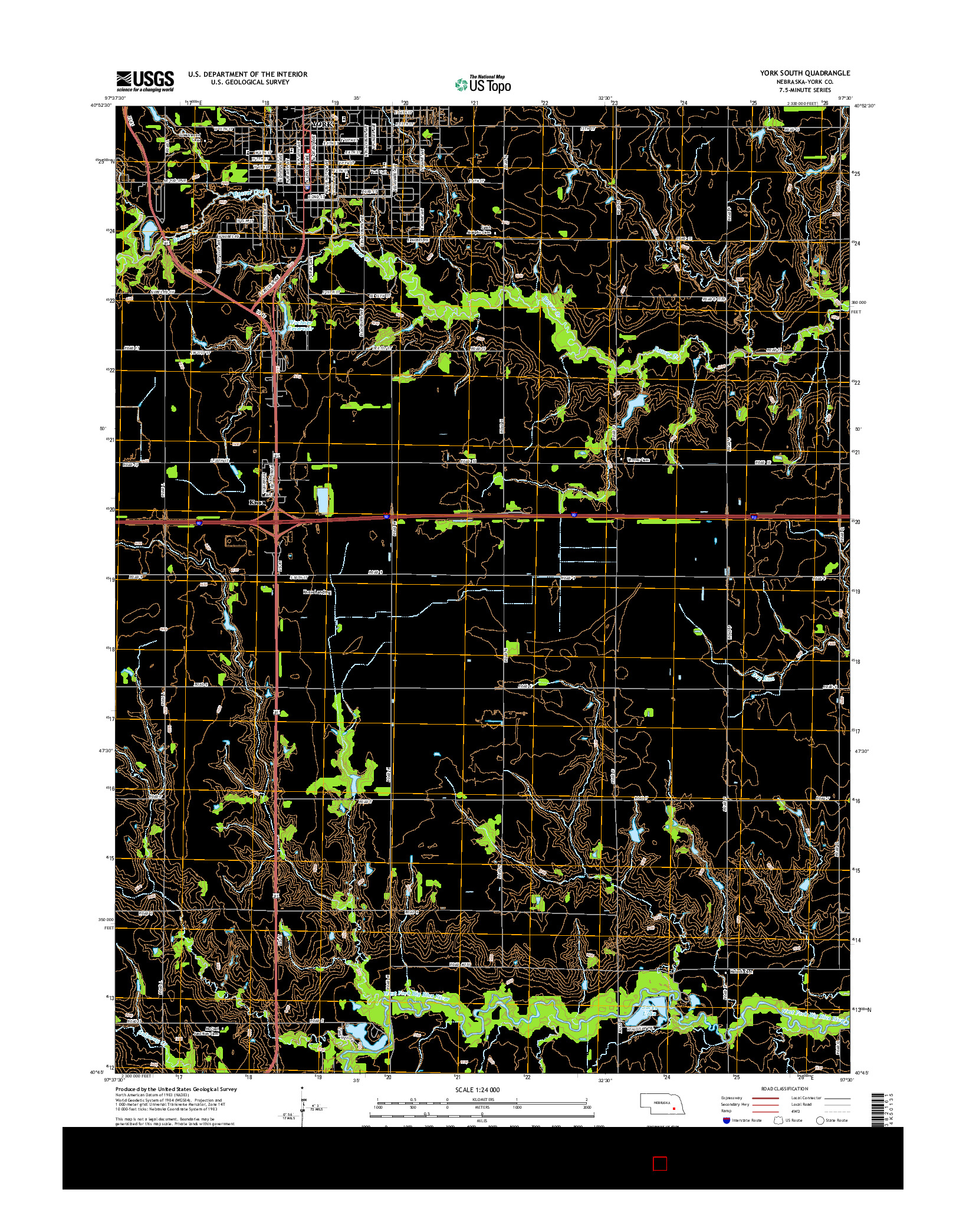 USGS US TOPO 7.5-MINUTE MAP FOR YORK SOUTH, NE 2014