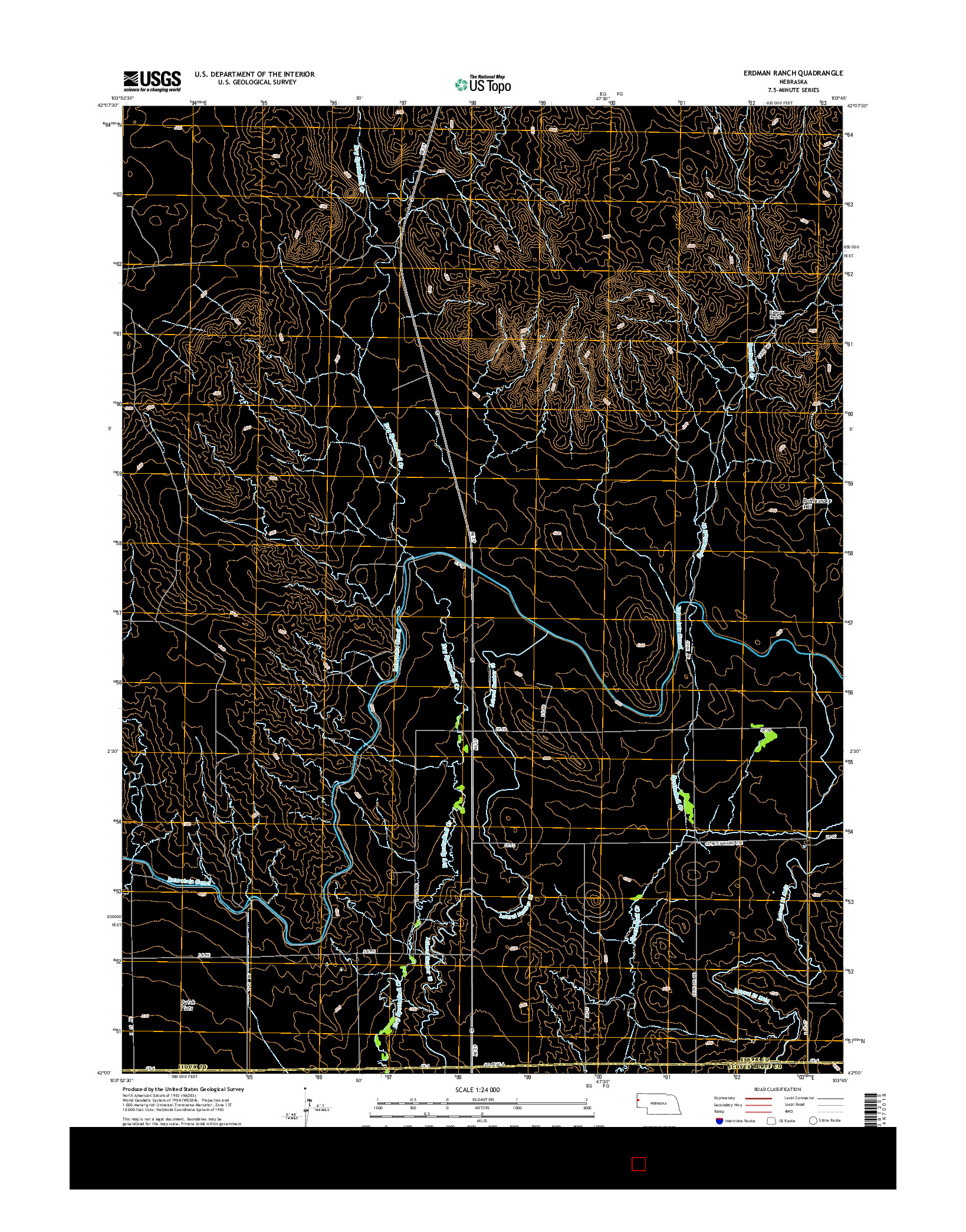 USGS US TOPO 7.5-MINUTE MAP FOR ERDMAN RANCH, NE 2014