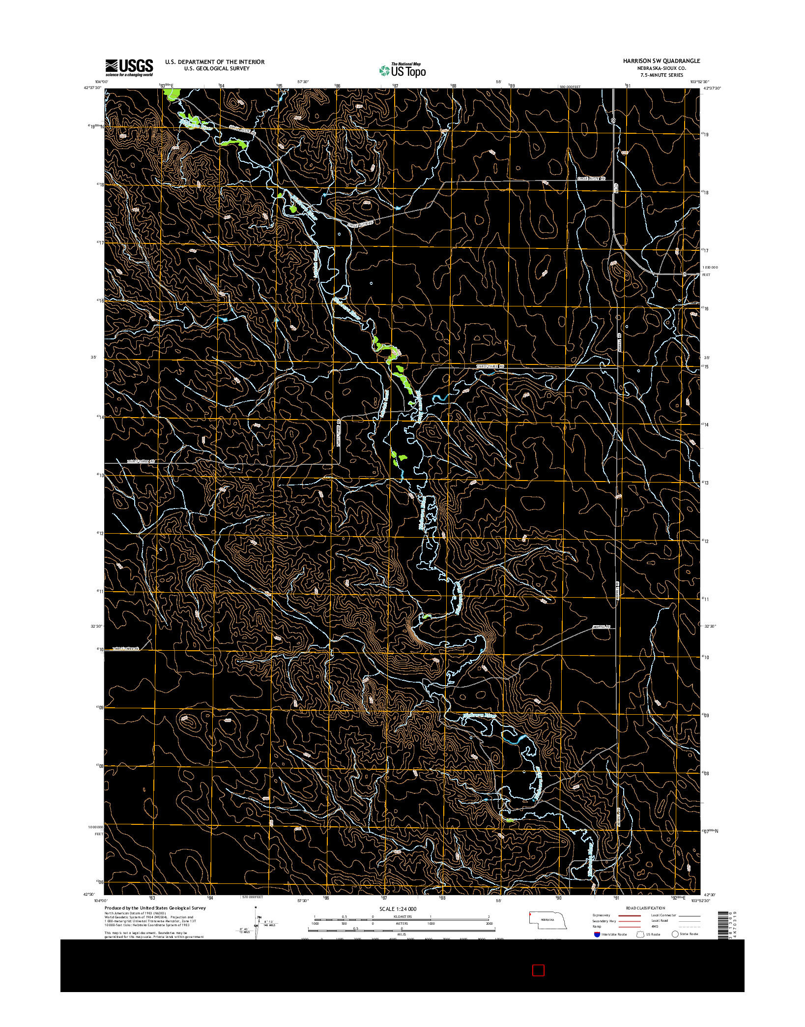 USGS US TOPO 7.5-MINUTE MAP FOR HARRISON SW, NE 2014