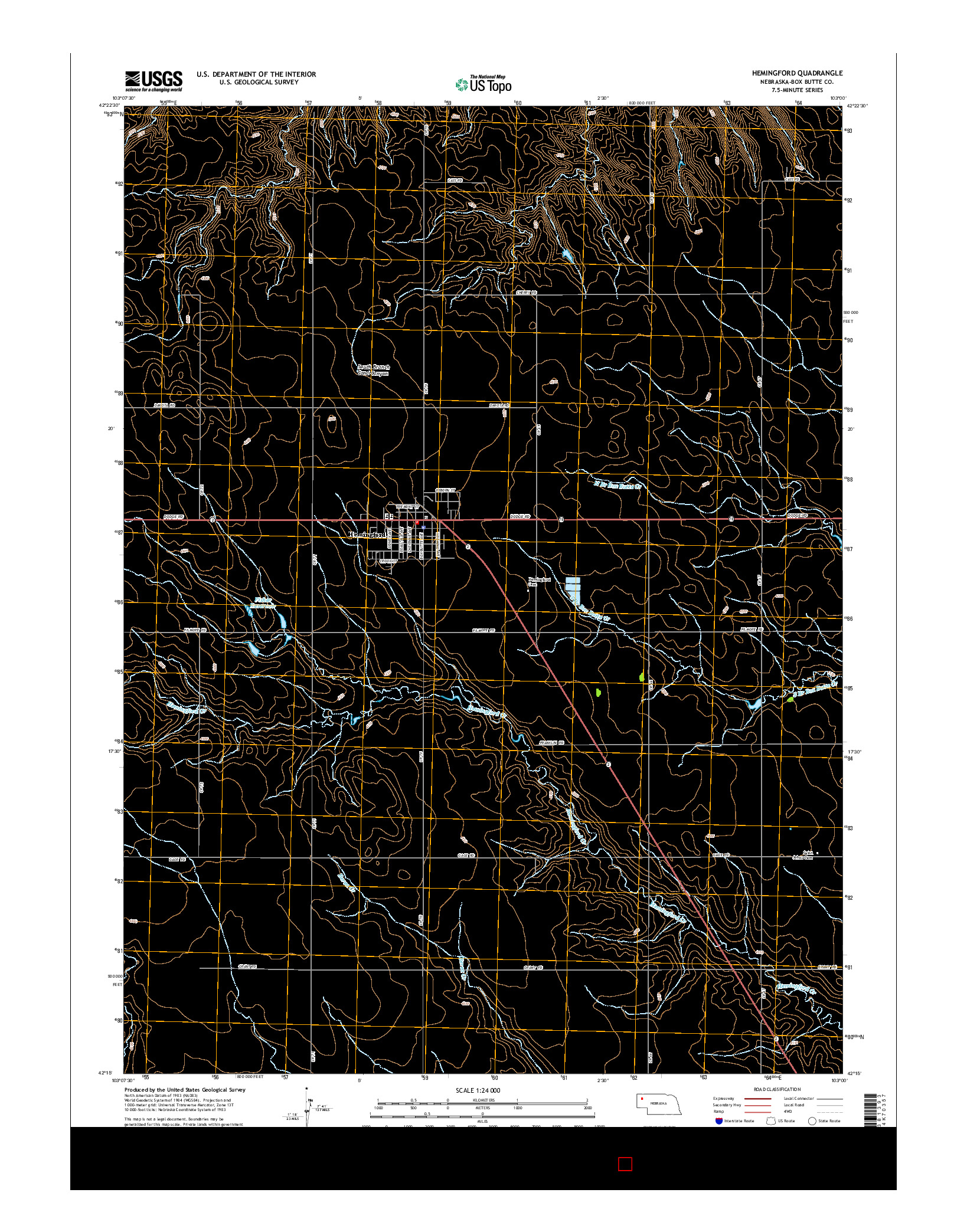 USGS US TOPO 7.5-MINUTE MAP FOR HEMINGFORD, NE 2014