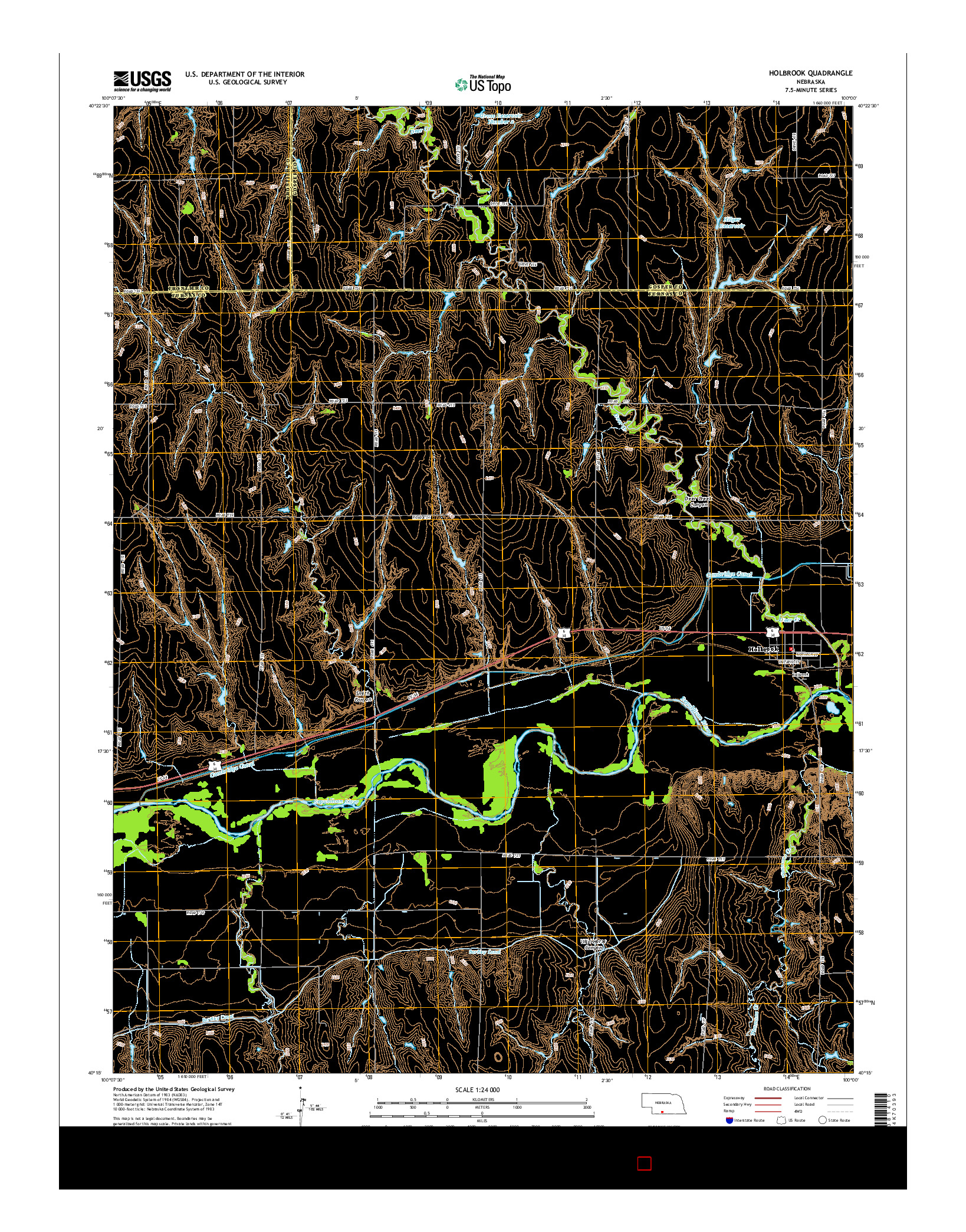 USGS US TOPO 7.5-MINUTE MAP FOR HOLBROOK, NE 2014