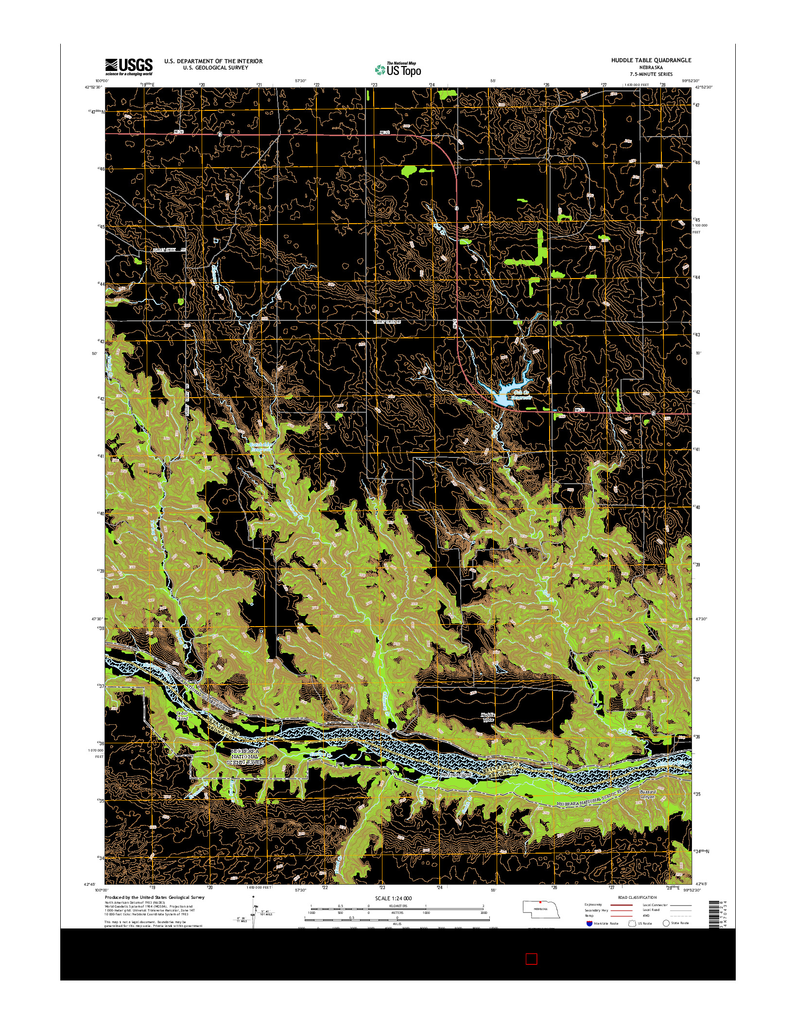 USGS US TOPO 7.5-MINUTE MAP FOR HUDDLE TABLE, NE 2014