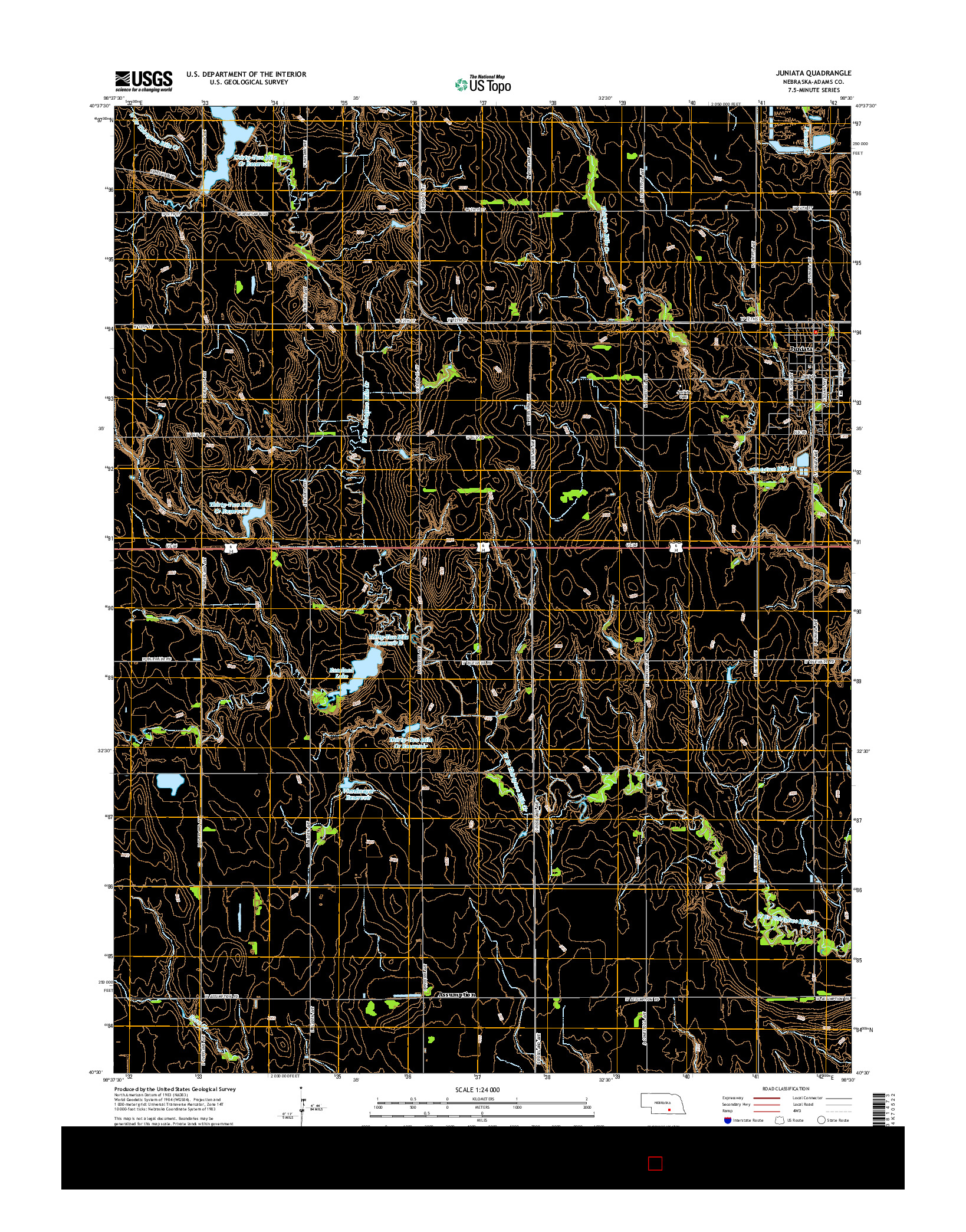 USGS US TOPO 7.5-MINUTE MAP FOR JUNIATA, NE 2014