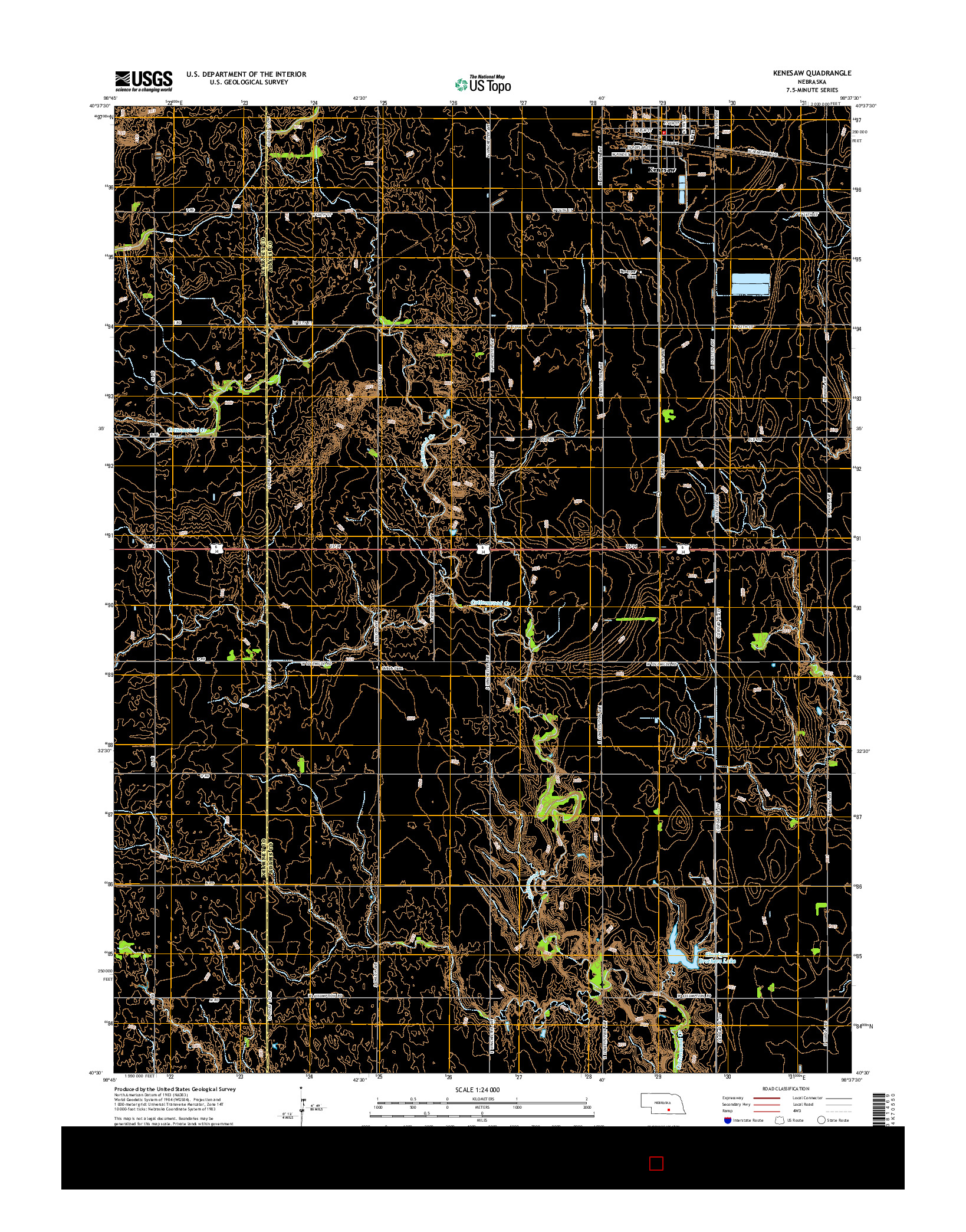 USGS US TOPO 7.5-MINUTE MAP FOR KENESAW, NE 2014