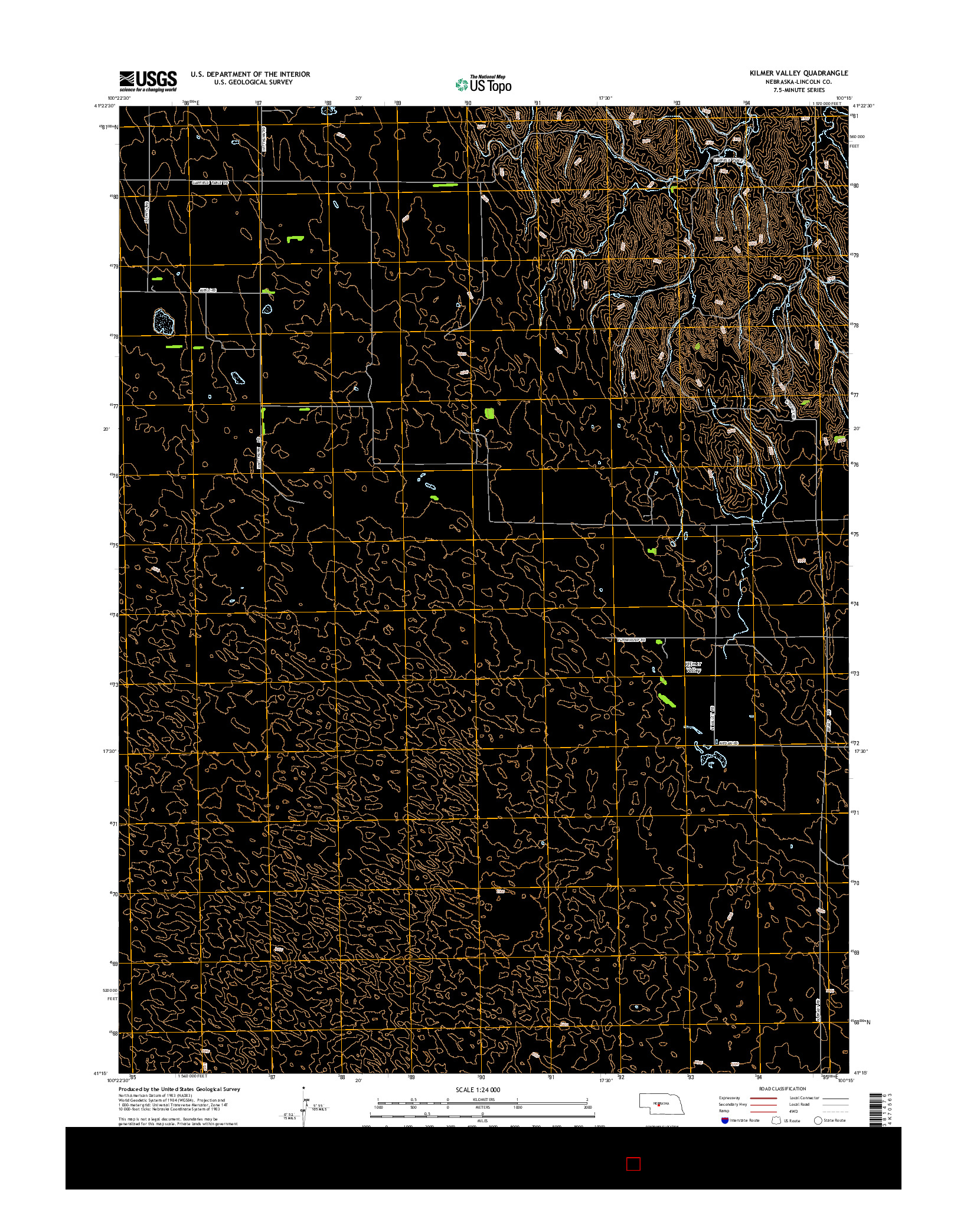 USGS US TOPO 7.5-MINUTE MAP FOR KILMER VALLEY, NE 2014