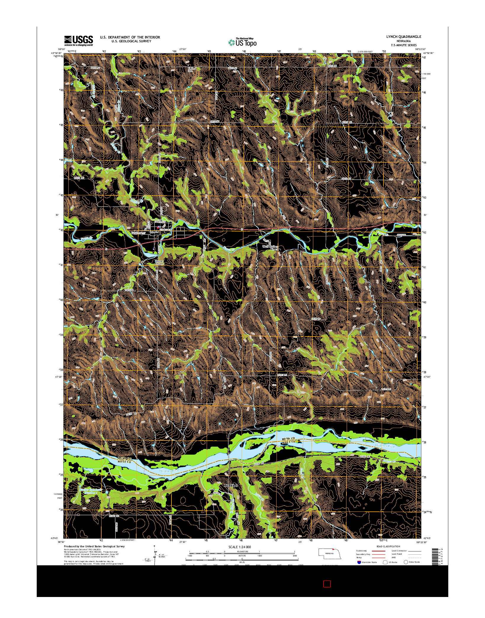 USGS US TOPO 7.5-MINUTE MAP FOR LYNCH, NE 2014