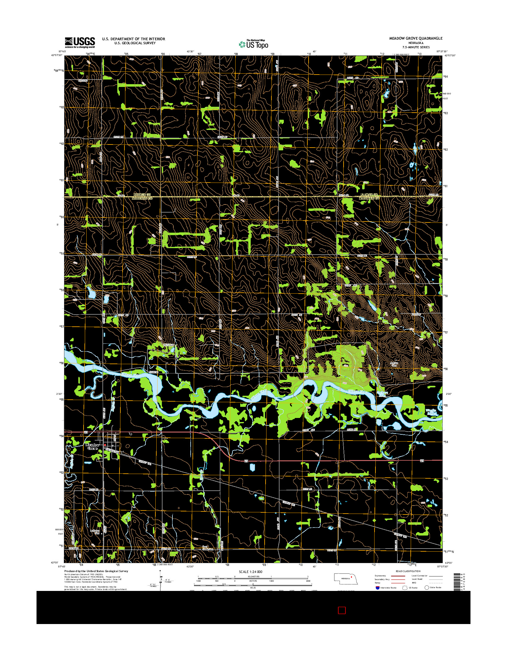 USGS US TOPO 7.5-MINUTE MAP FOR MEADOW GROVE, NE 2014