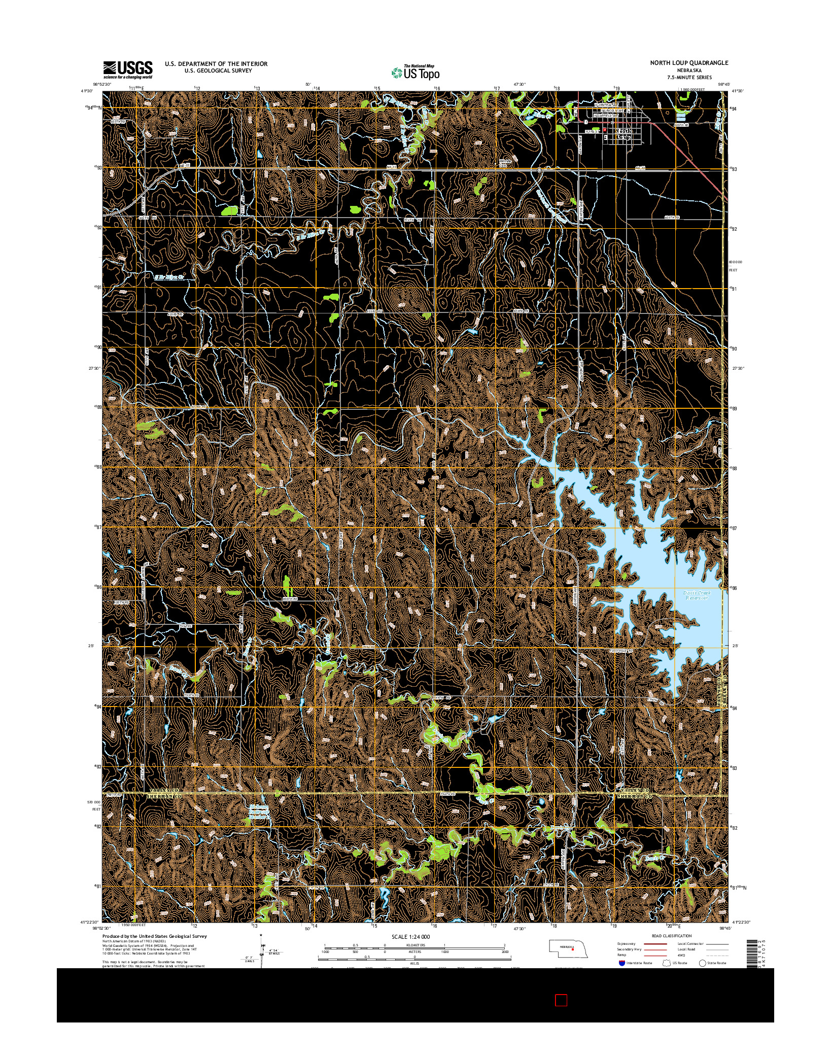 USGS US TOPO 7.5-MINUTE MAP FOR NORTH LOUP, NE 2014