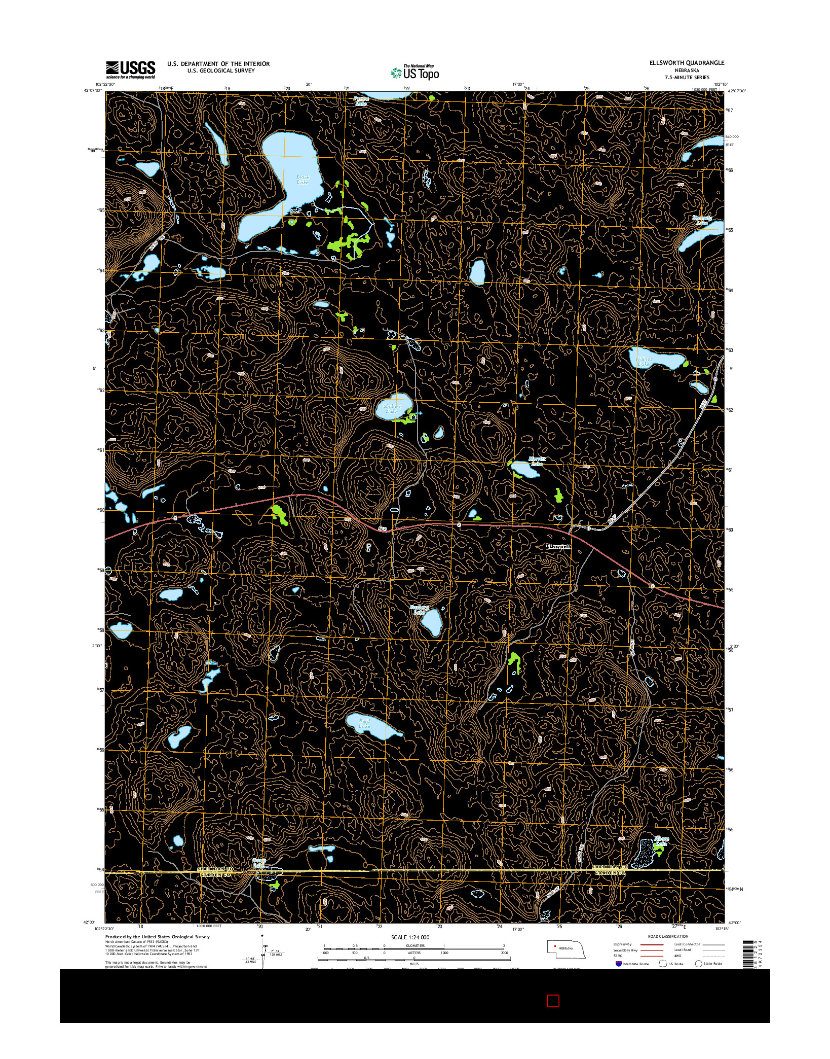 USGS US TOPO 7.5-MINUTE MAP FOR ELLSWORTH, NE 2014