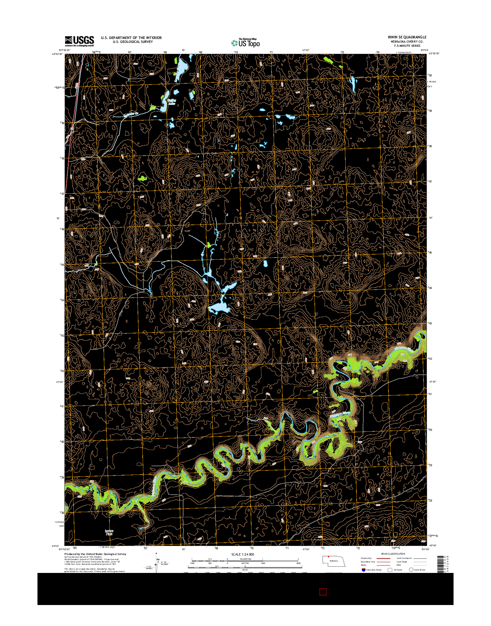 USGS US TOPO 7.5-MINUTE MAP FOR IRWIN SE, NE 2014