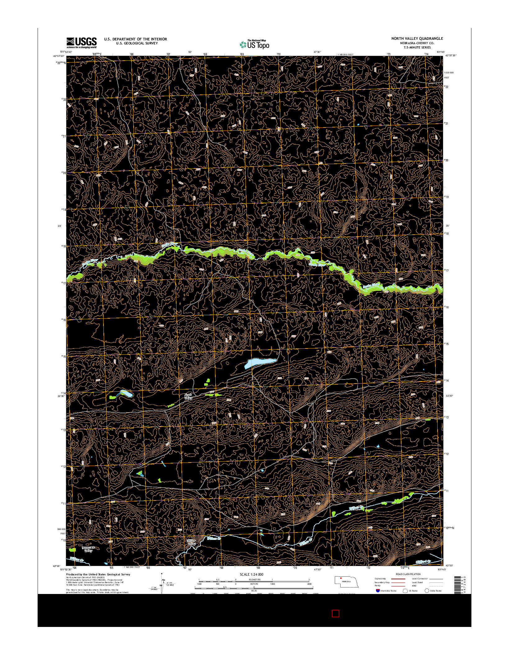 USGS US TOPO 7.5-MINUTE MAP FOR NORTH VALLEY, NE 2014