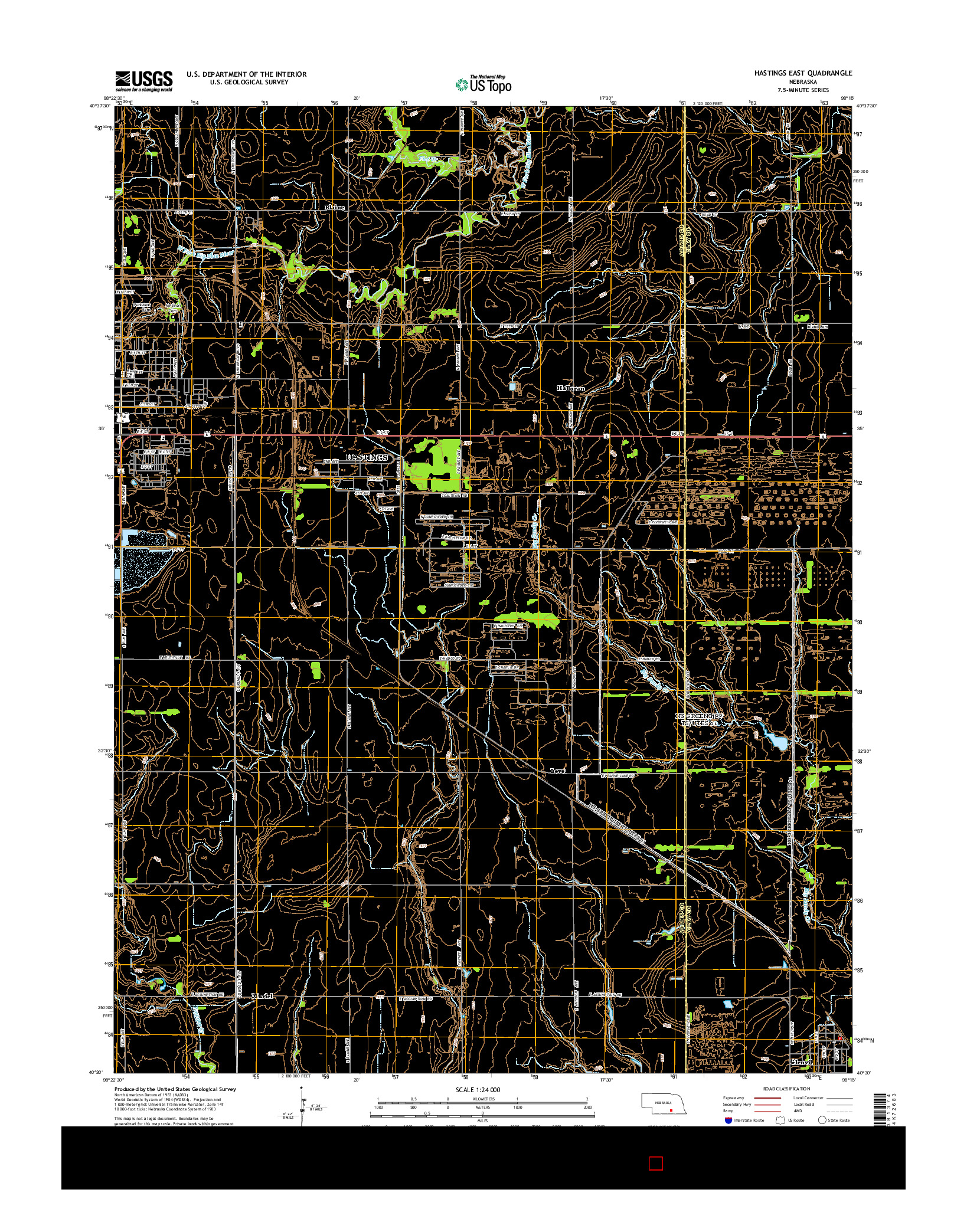 USGS US TOPO 7.5-MINUTE MAP FOR HASTINGS EAST, NE 2014