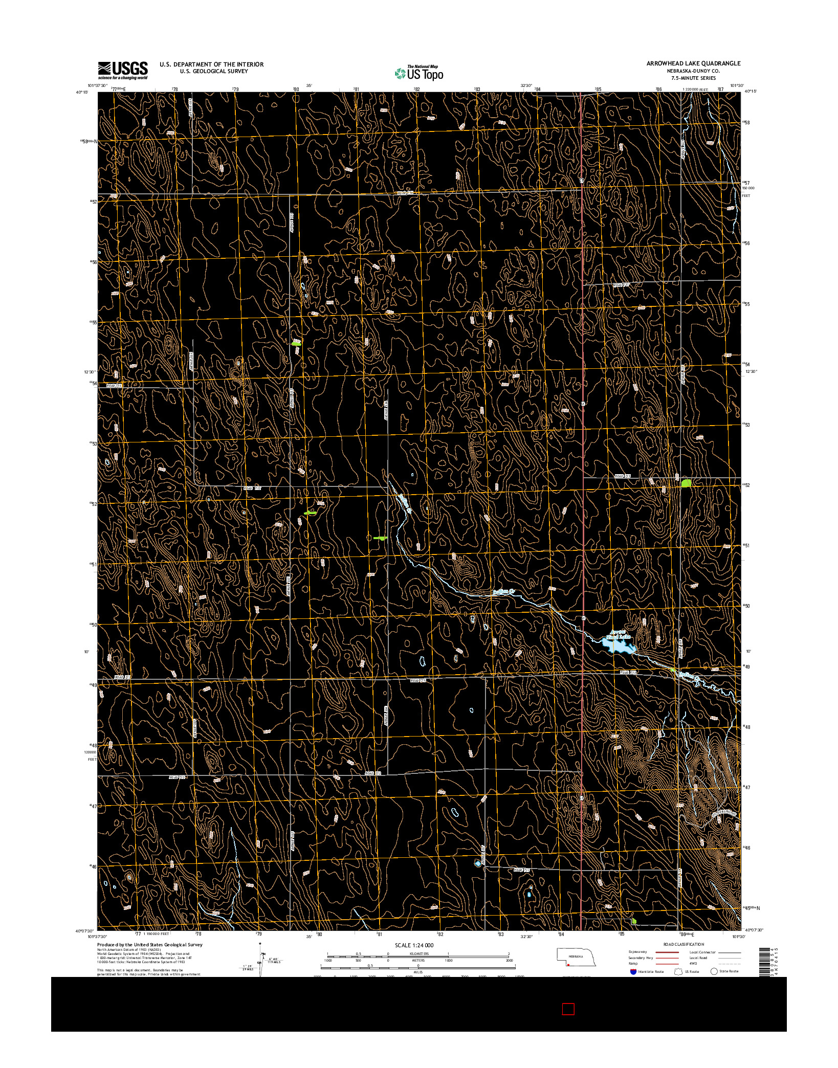 USGS US TOPO 7.5-MINUTE MAP FOR ARROWHEAD LAKE, NE 2014