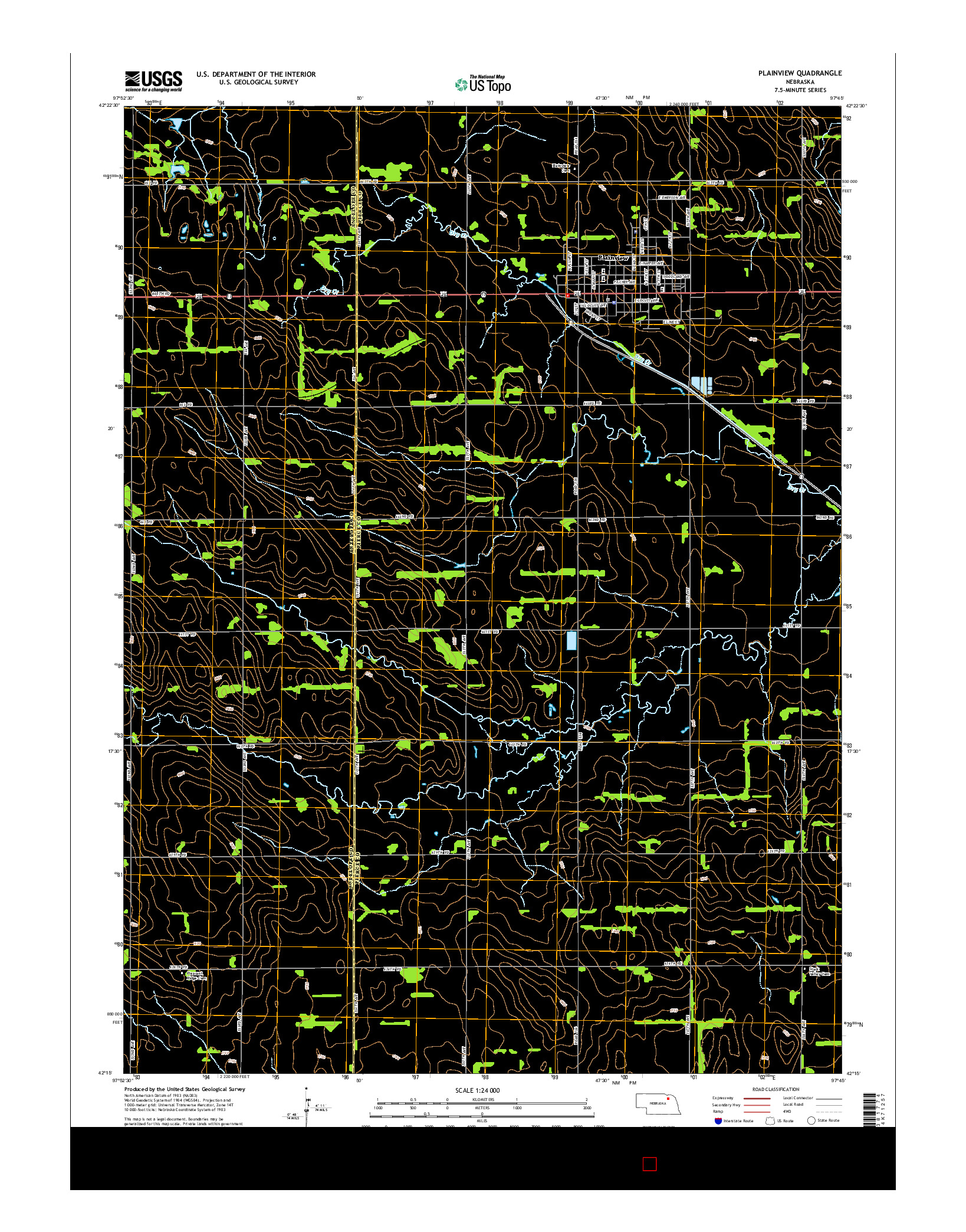 USGS US TOPO 7.5-MINUTE MAP FOR PLAINVIEW, NE 2014