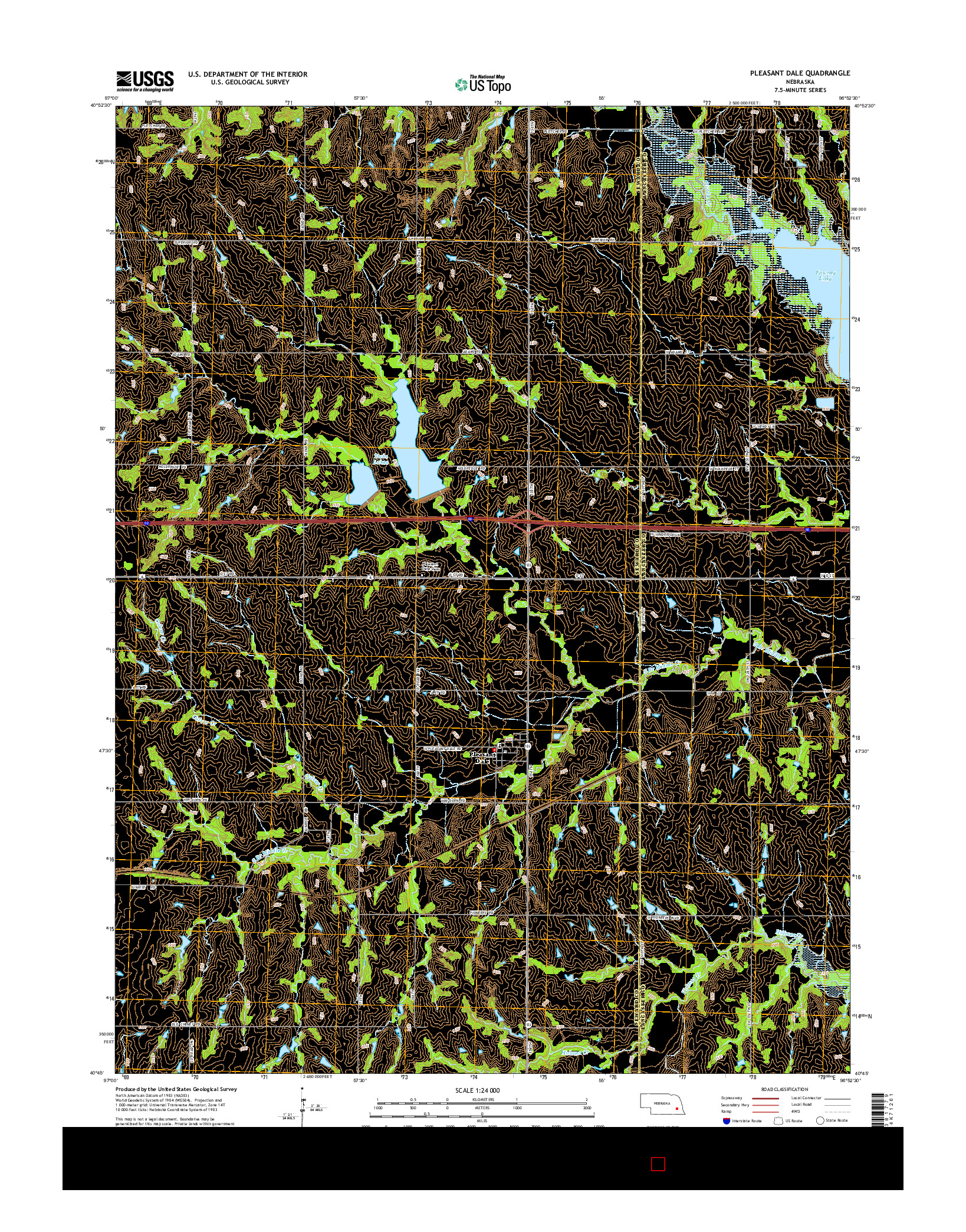 USGS US TOPO 7.5-MINUTE MAP FOR PLEASANT DALE, NE 2014