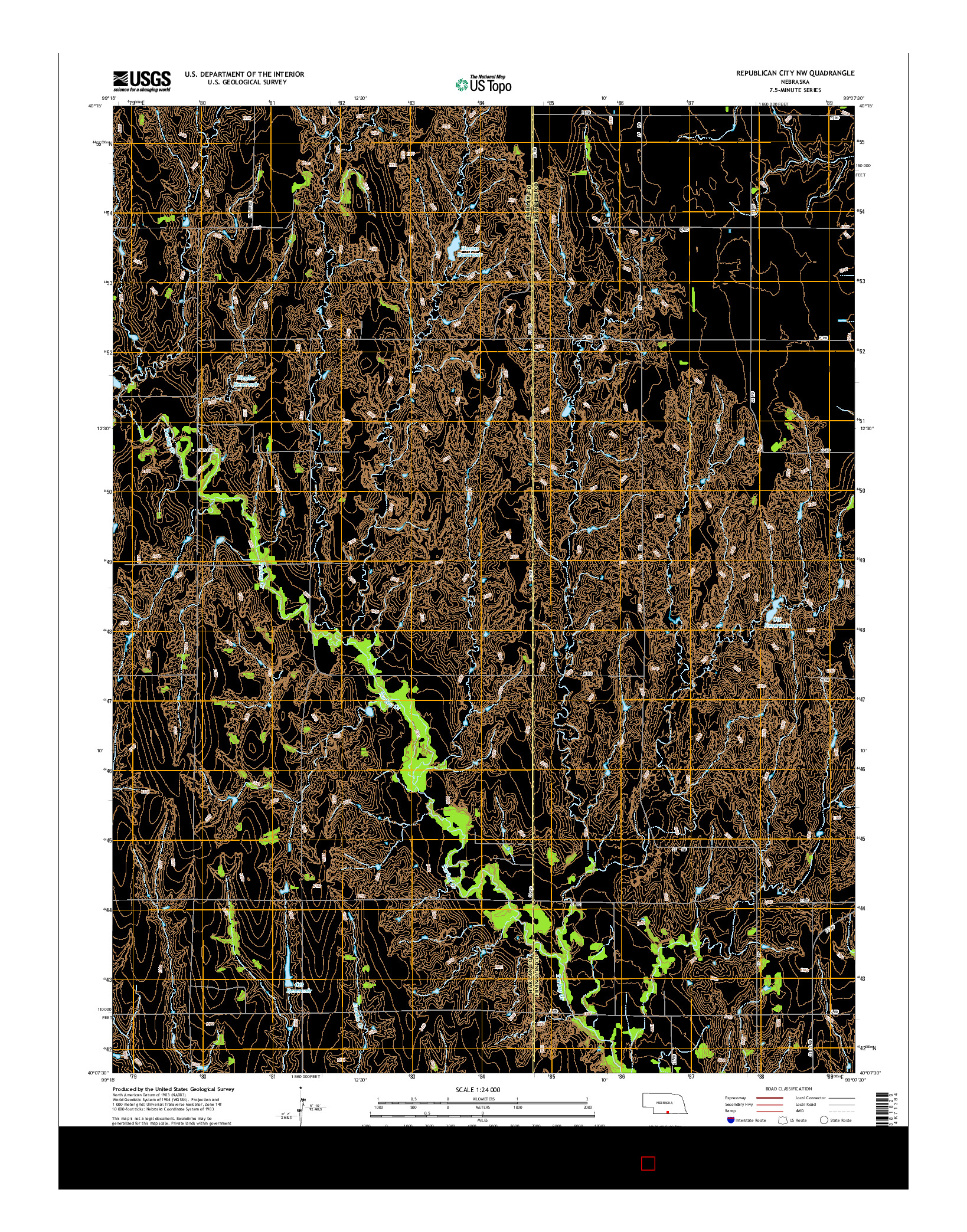 USGS US TOPO 7.5-MINUTE MAP FOR REPUBLICAN CITY NW, NE 2014