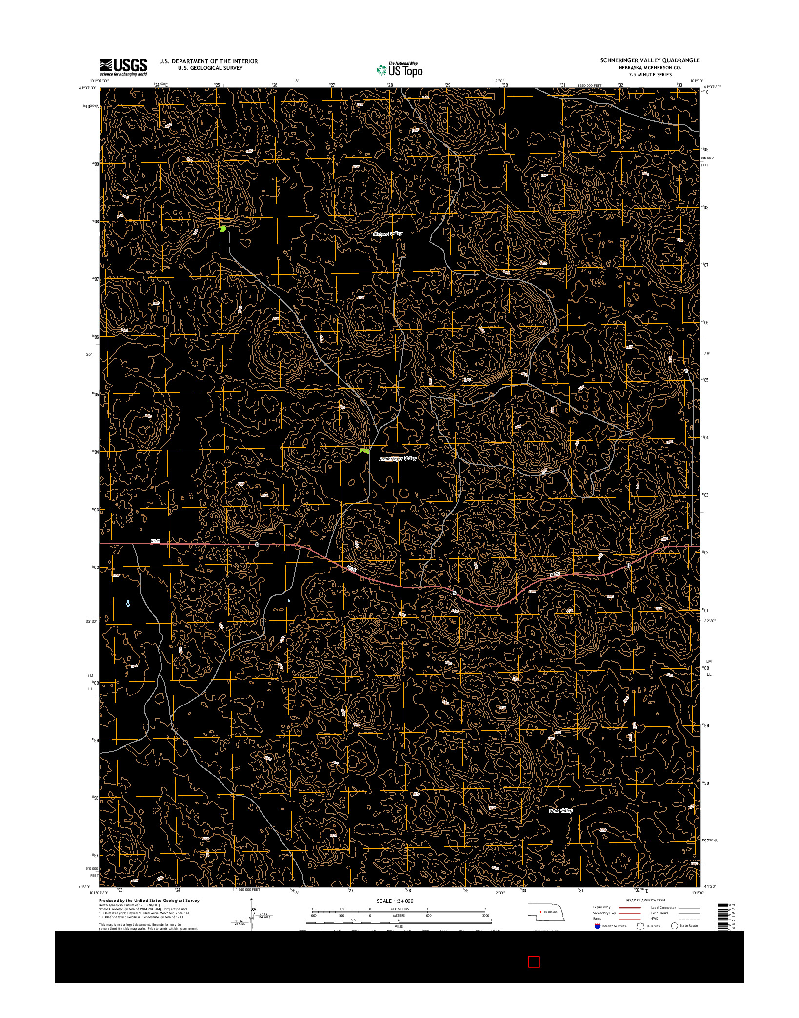 USGS US TOPO 7.5-MINUTE MAP FOR SCHNERINGER VALLEY, NE 2014