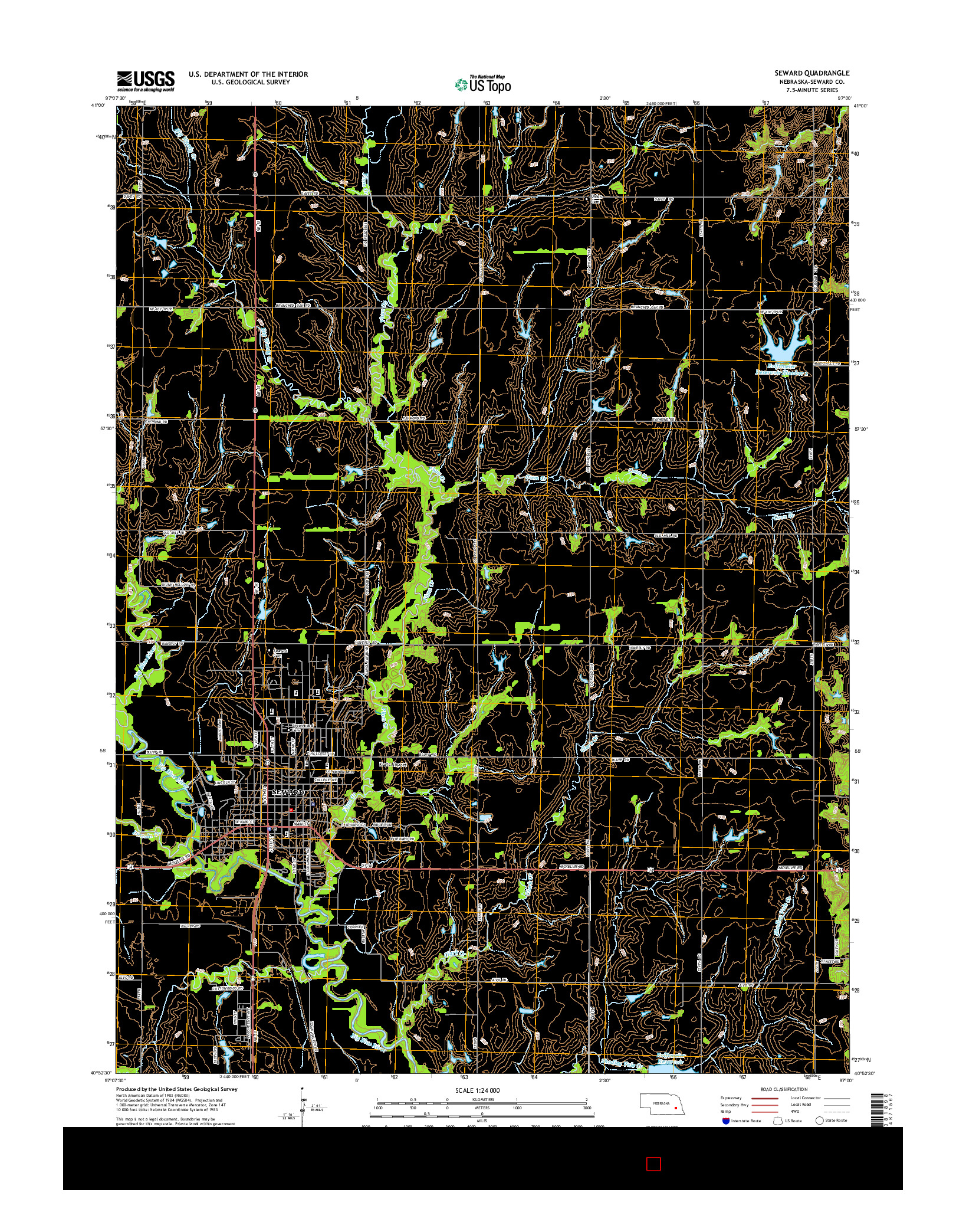 USGS US TOPO 7.5-MINUTE MAP FOR SEWARD, NE 2014