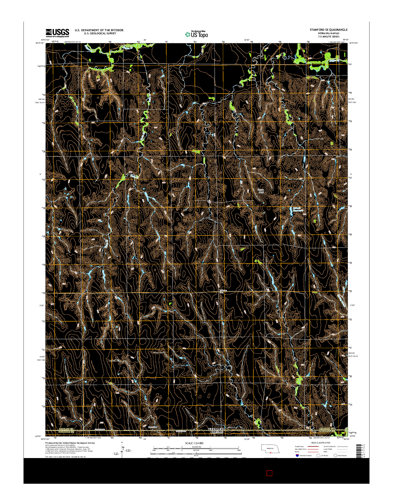 USGS US TOPO 7.5-MINUTE MAP FOR STAMFORD SE, NE-KS 2014