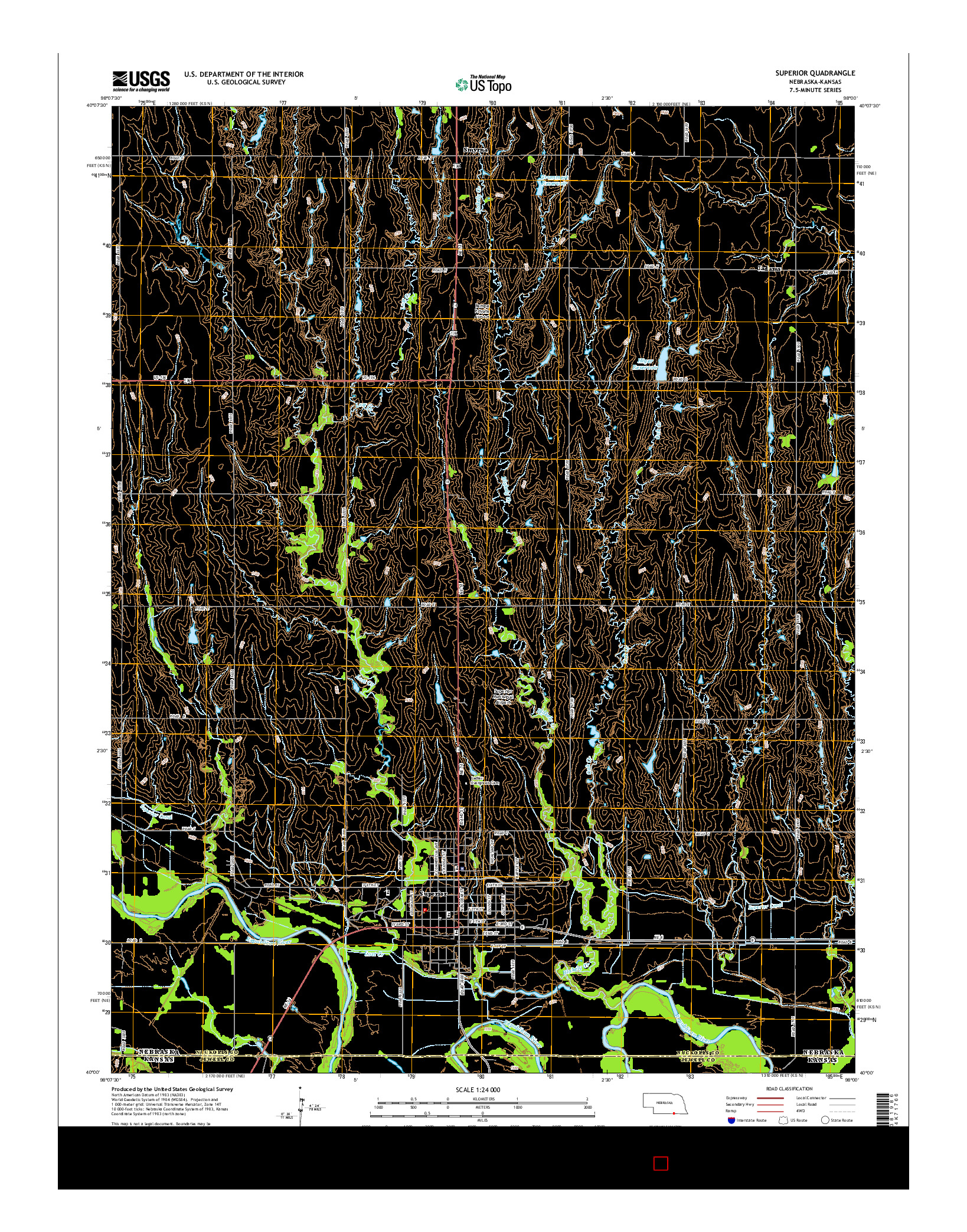 USGS US TOPO 7.5-MINUTE MAP FOR SUPERIOR, NE-KS 2014