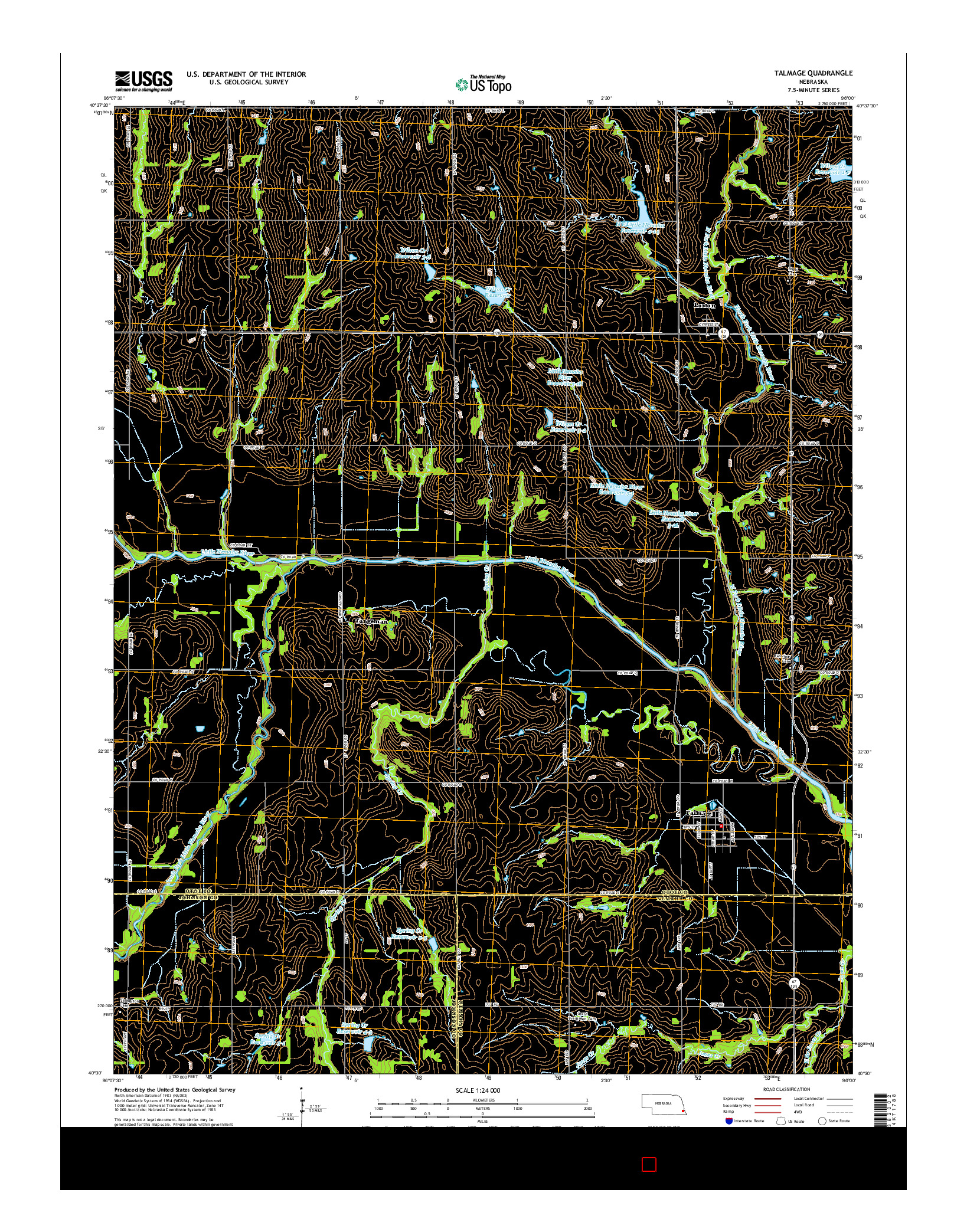 USGS US TOPO 7.5-MINUTE MAP FOR TALMAGE, NE 2014