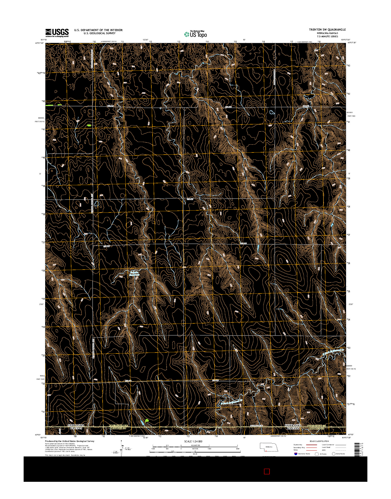 USGS US TOPO 7.5-MINUTE MAP FOR TRENTON SW, NE-KS 2014