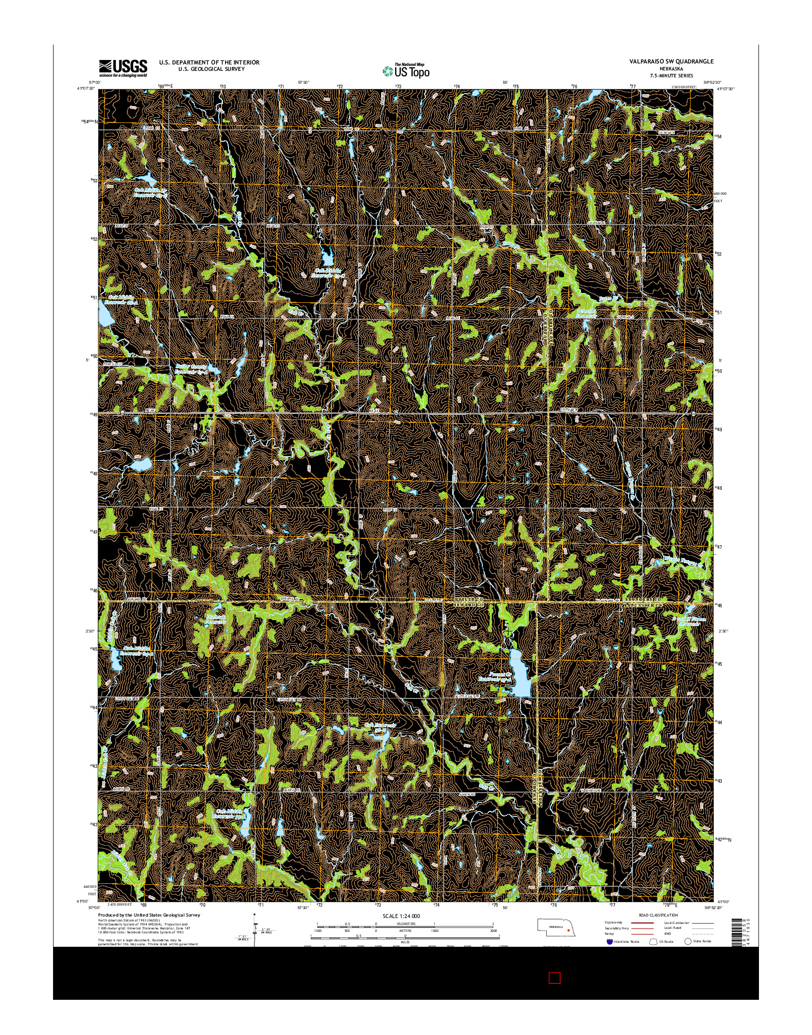 USGS US TOPO 7.5-MINUTE MAP FOR VALPARAISO SW, NE 2014