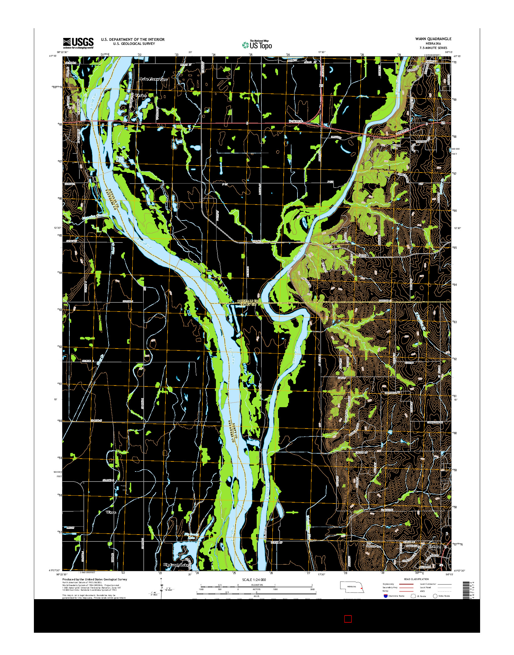 USGS US TOPO 7.5-MINUTE MAP FOR WANN, NE 2014
