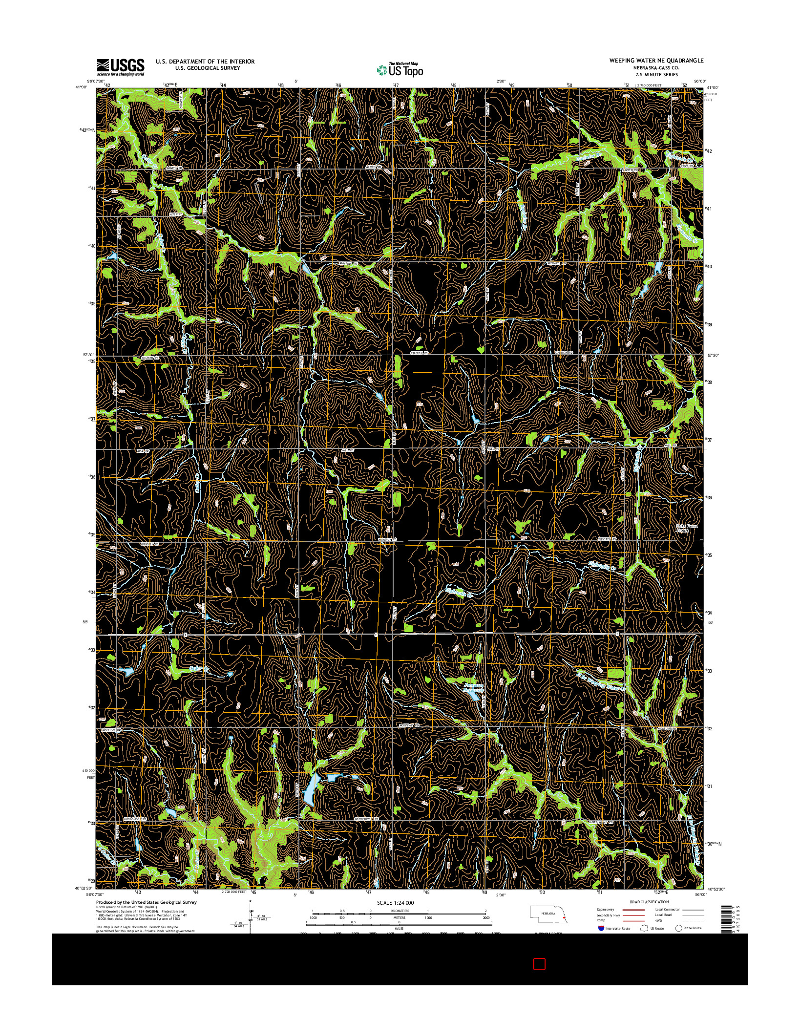 USGS US TOPO 7.5-MINUTE MAP FOR WEEPING WATER NE, NE 2014