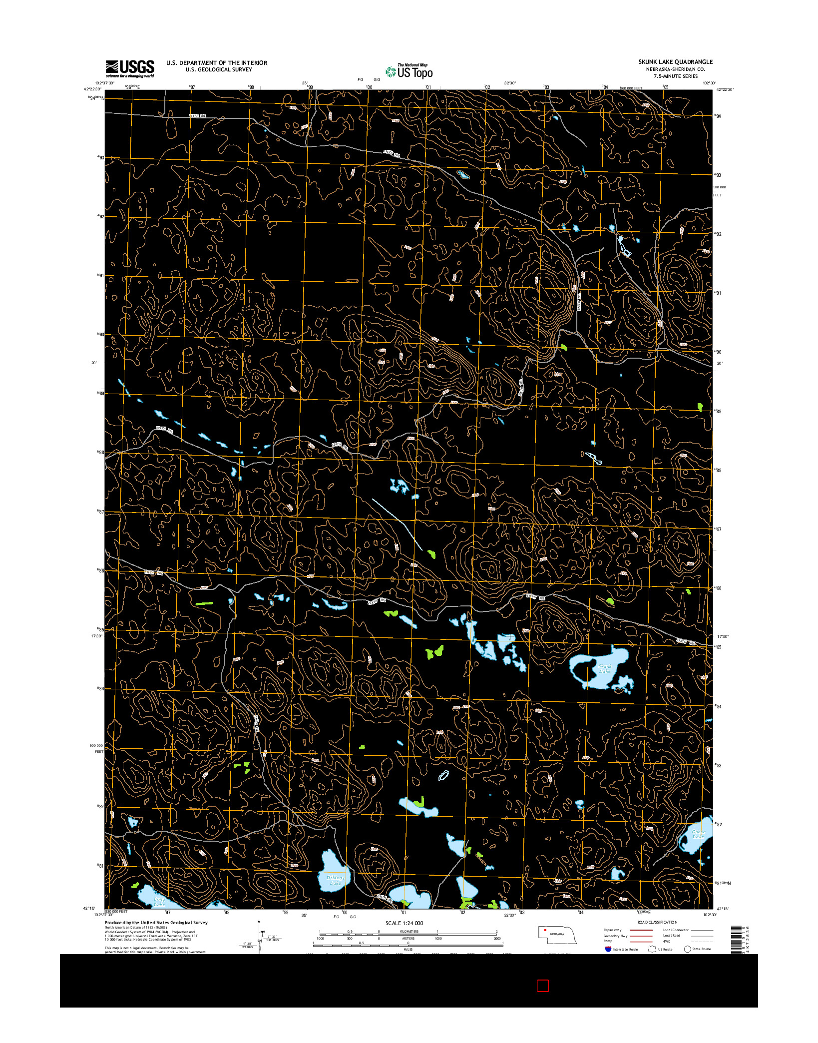 USGS US TOPO 7.5-MINUTE MAP FOR SKUNK LAKE, NE 2014
