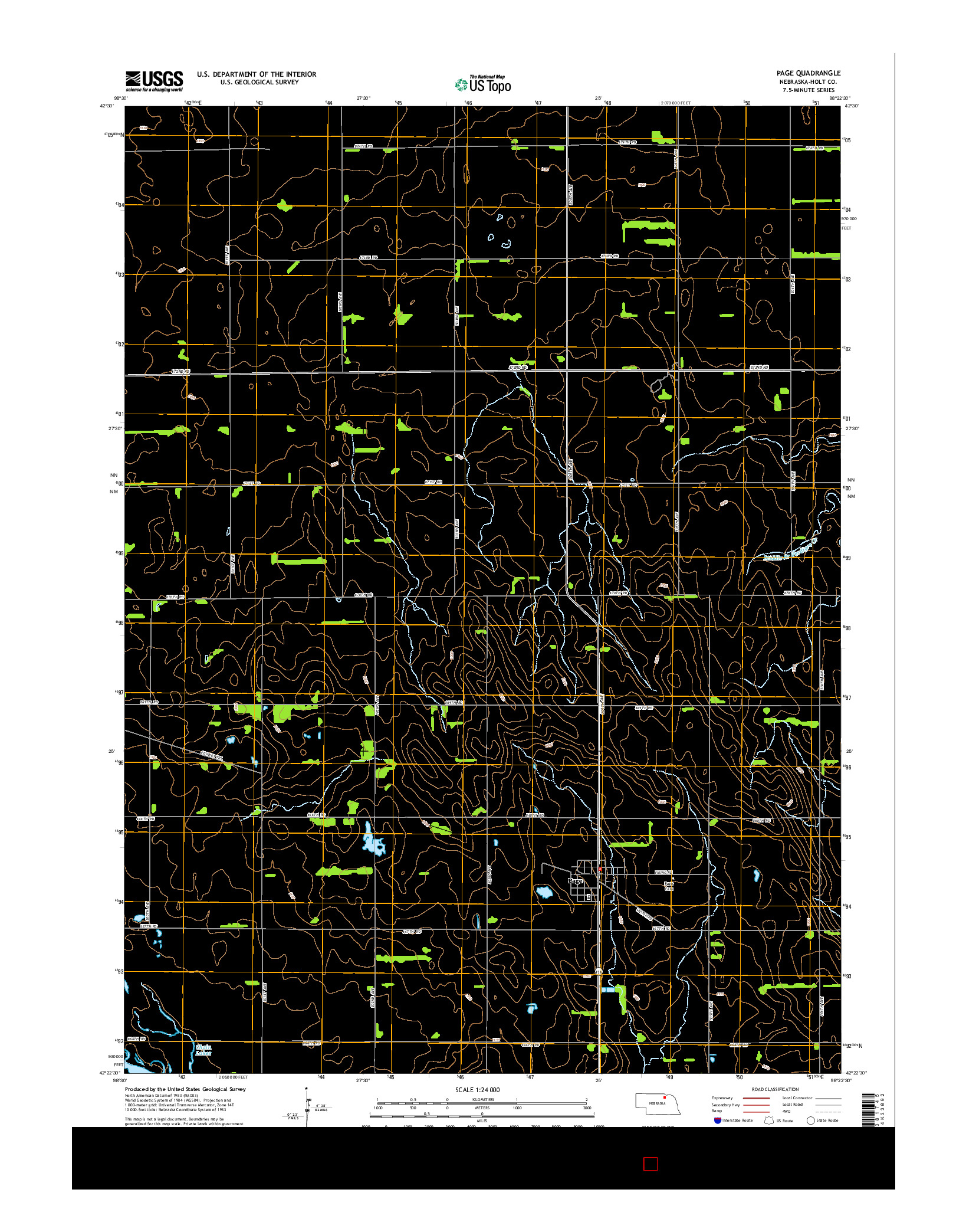 USGS US TOPO 7.5-MINUTE MAP FOR PAGE, NE 2014