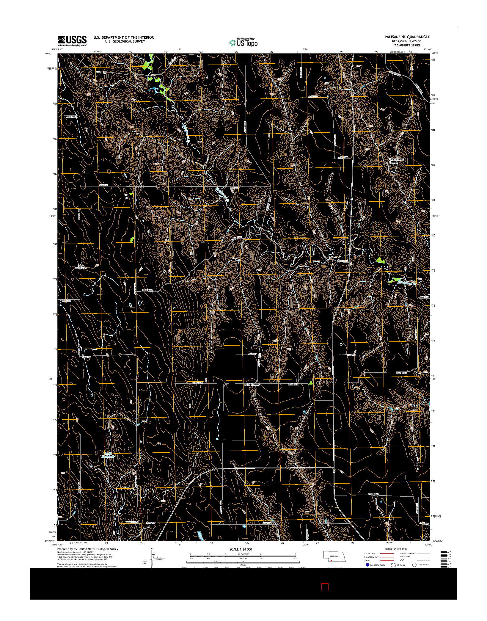 USGS US TOPO 7.5-MINUTE MAP FOR PALISADE NE, NE 2014