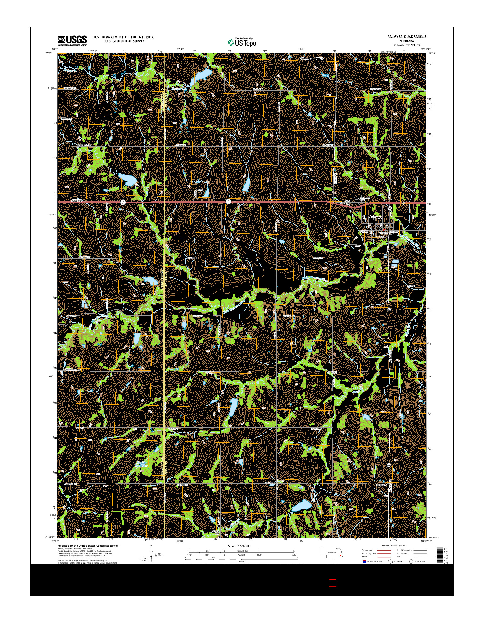 USGS US TOPO 7.5-MINUTE MAP FOR PALMYRA, NE 2014