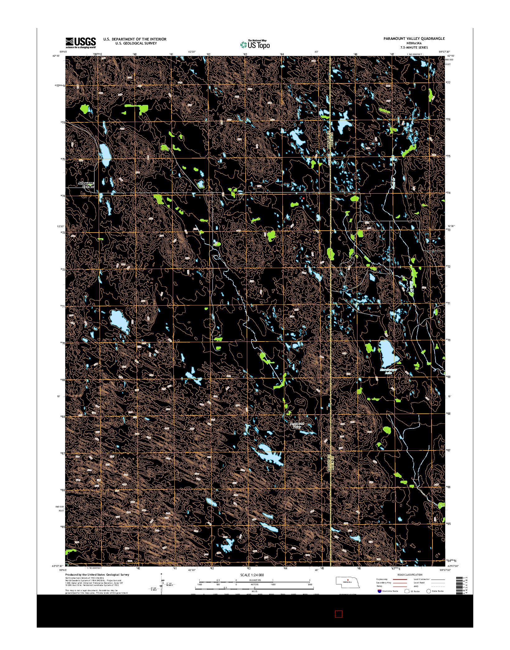 USGS US TOPO 7.5-MINUTE MAP FOR PARAMOUNT VALLEY, NE 2014