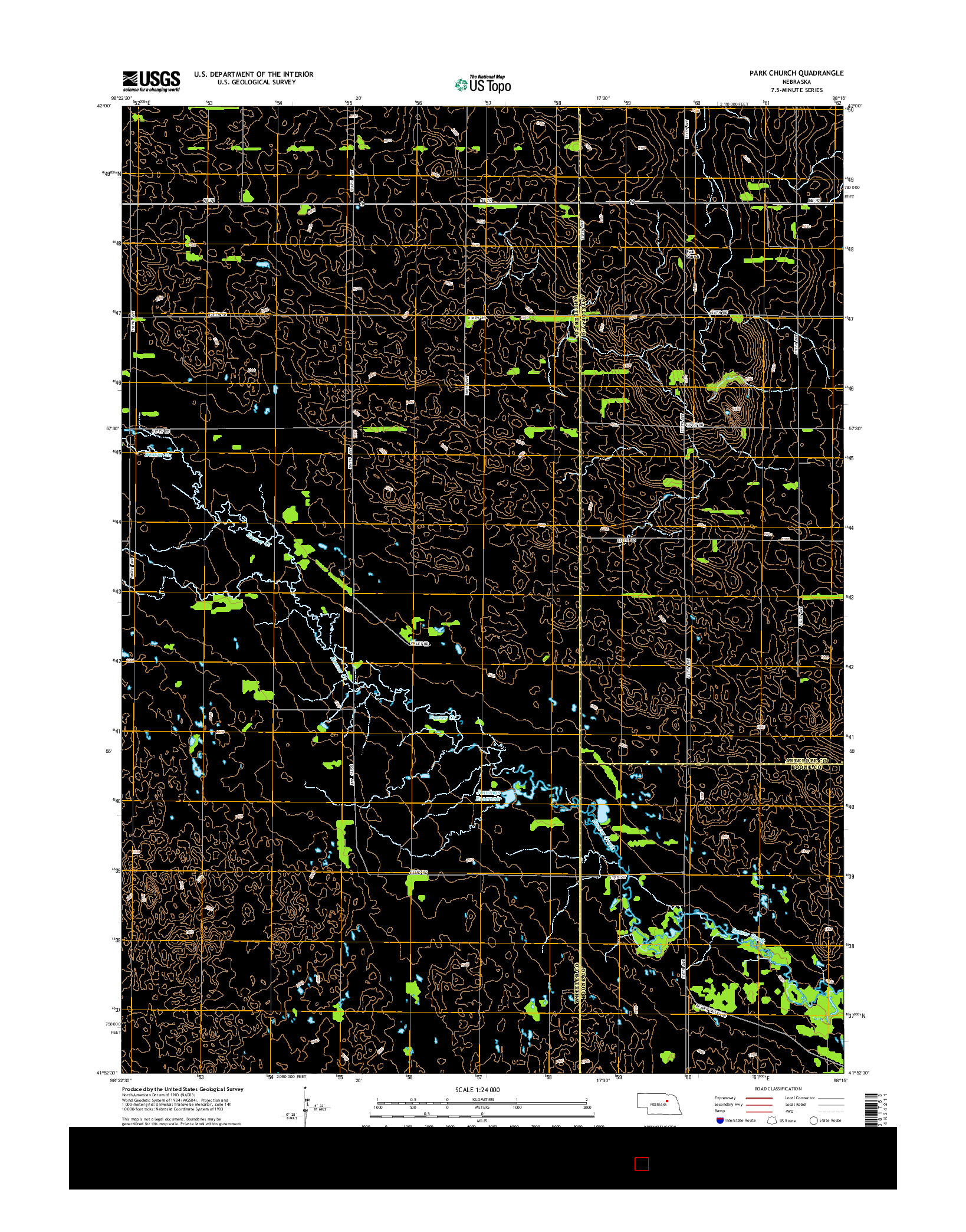 USGS US TOPO 7.5-MINUTE MAP FOR PARK CHURCH, NE 2014