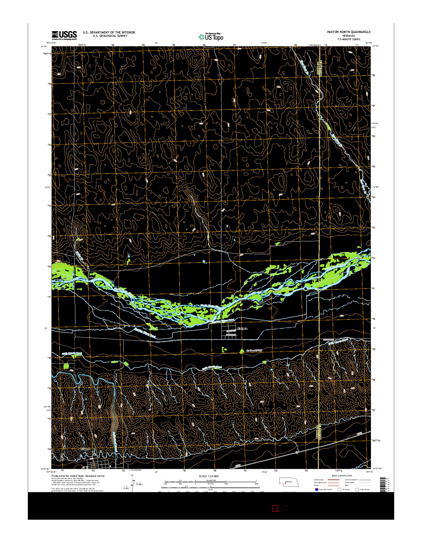 USGS US TOPO 7.5-MINUTE MAP FOR PAXTON NORTH, NE 2014