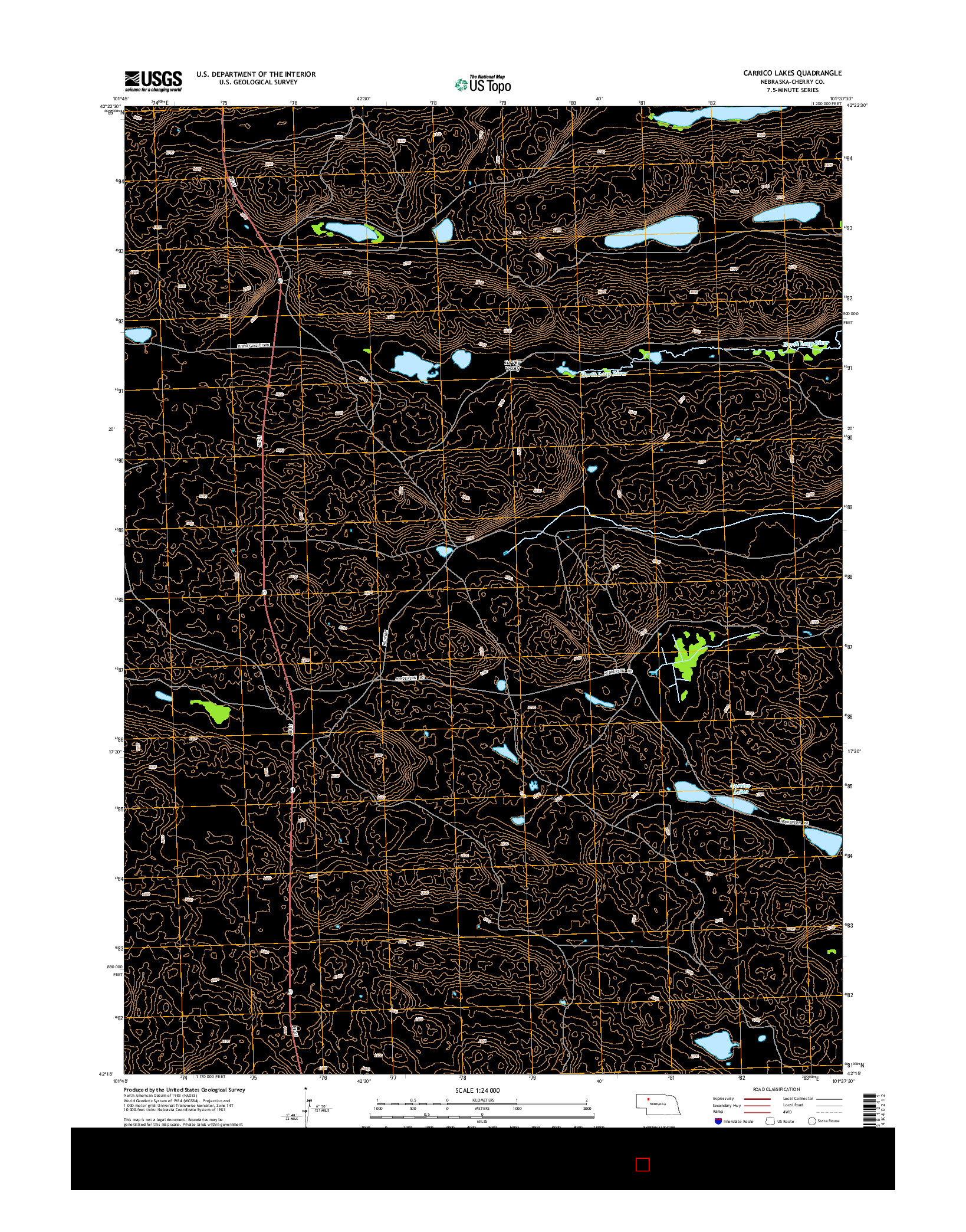 USGS US TOPO 7.5-MINUTE MAP FOR CARRICO LAKES, NE 2014