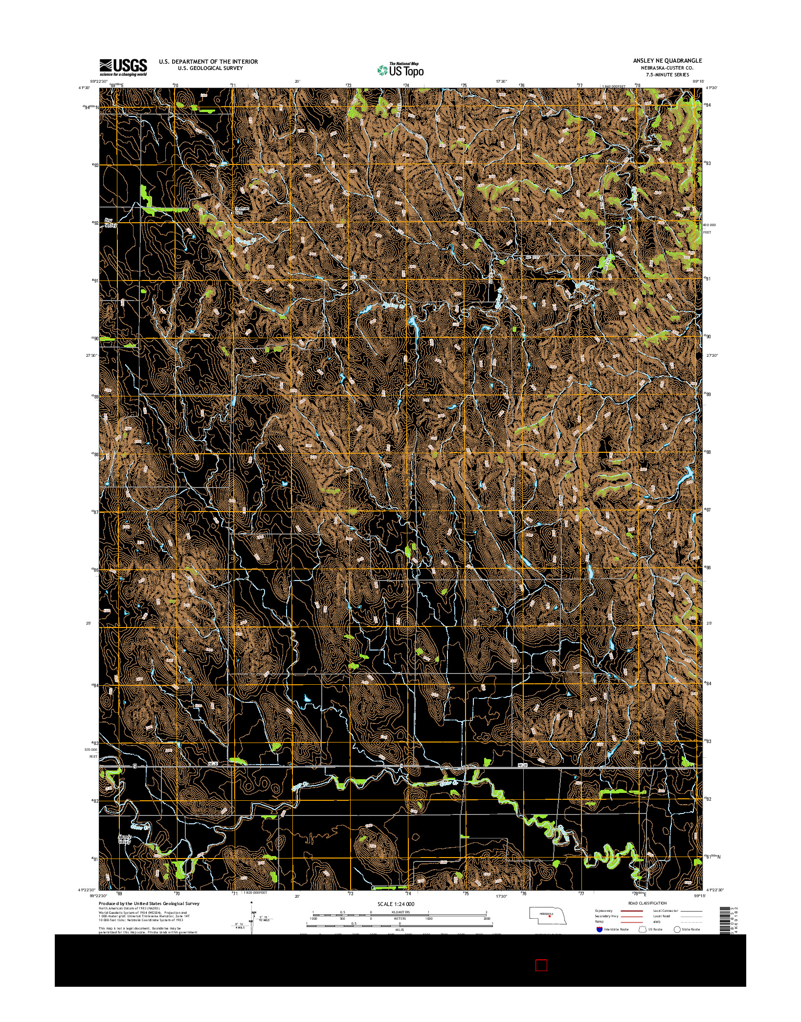 USGS US TOPO 7.5-MINUTE MAP FOR ANSLEY NE, NE 2014