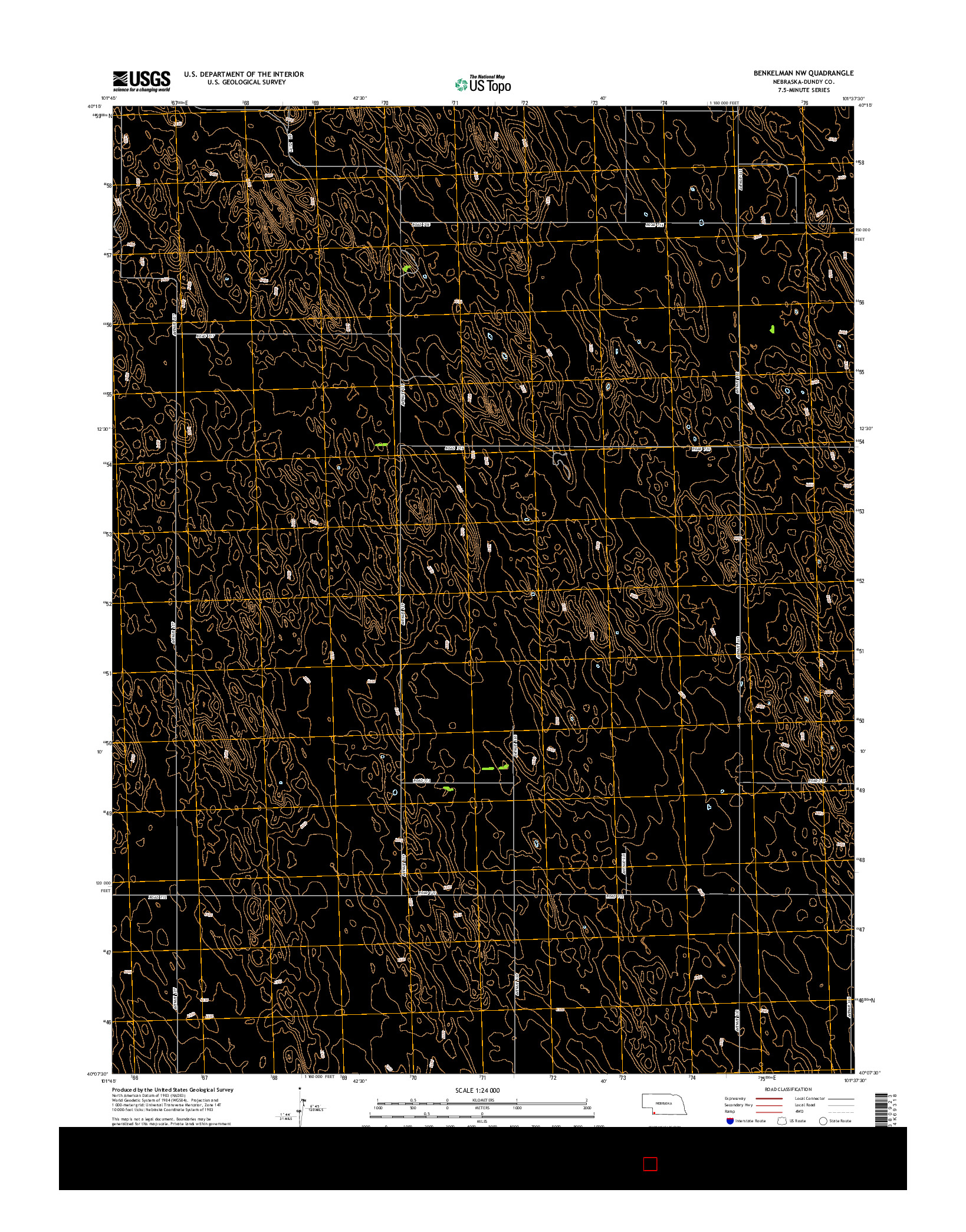 USGS US TOPO 7.5-MINUTE MAP FOR BENKELMAN NW, NE 2014